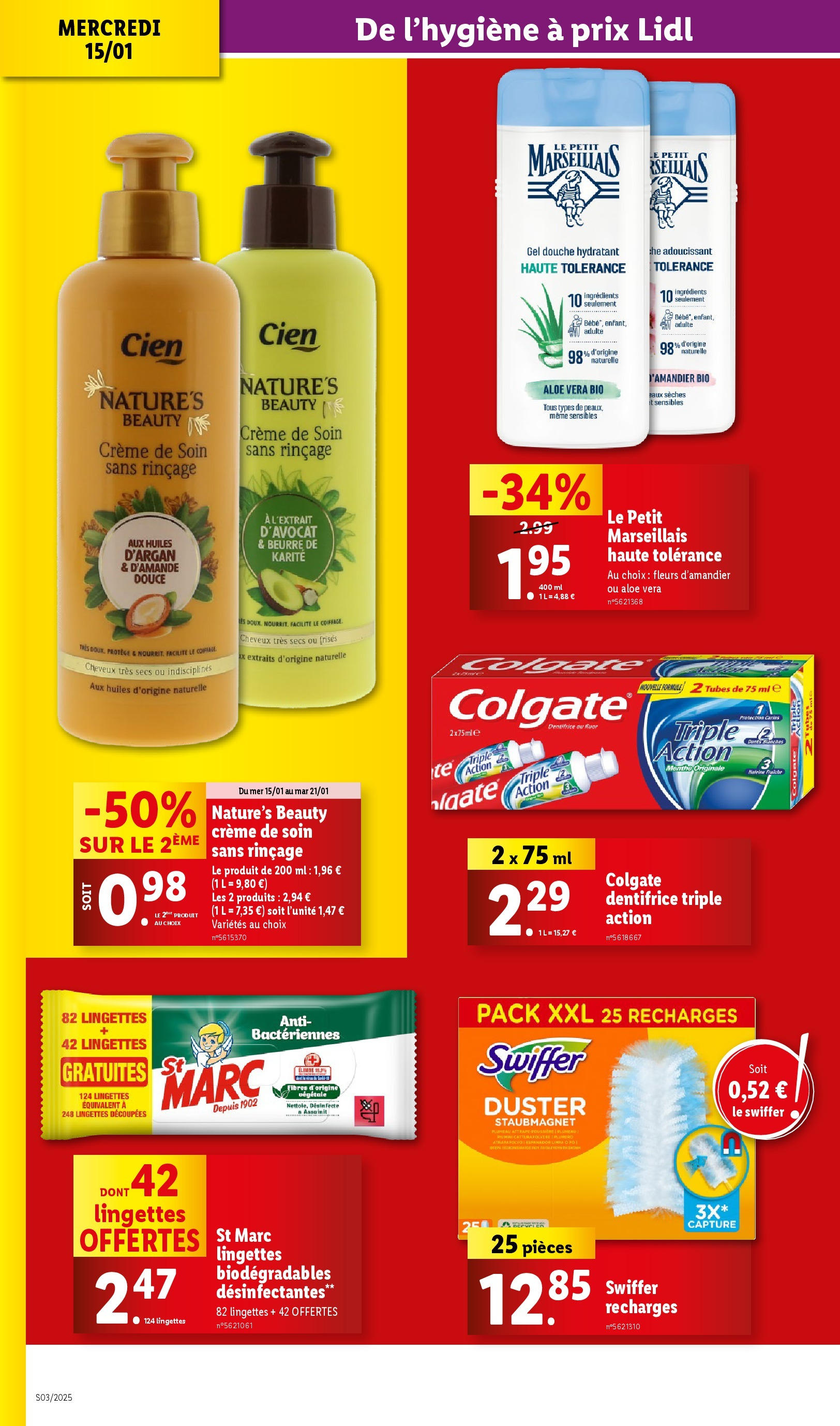 Catalogue LIDL du 14/01/2025 | Promo prospectus en ligne | Page: 28 | Produits: Menthe, Gel douche, Dentifrice, Adoucissant