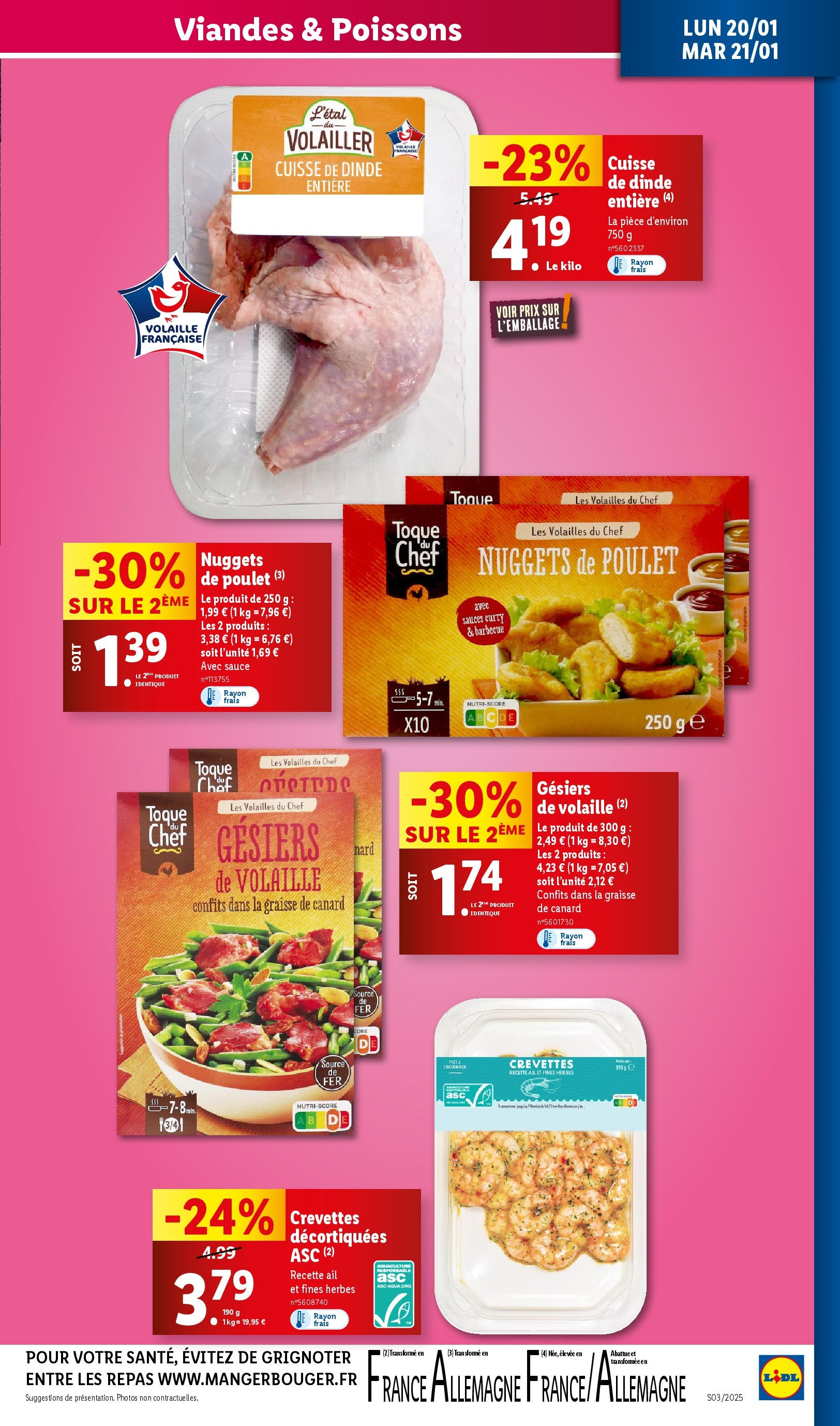 Catalogue LIDL du 14/01/2025 | Promo prospectus en ligne | Page: 33 | Produits: Graisse de canard, Crevettes, Cuisse de dinde, Curry