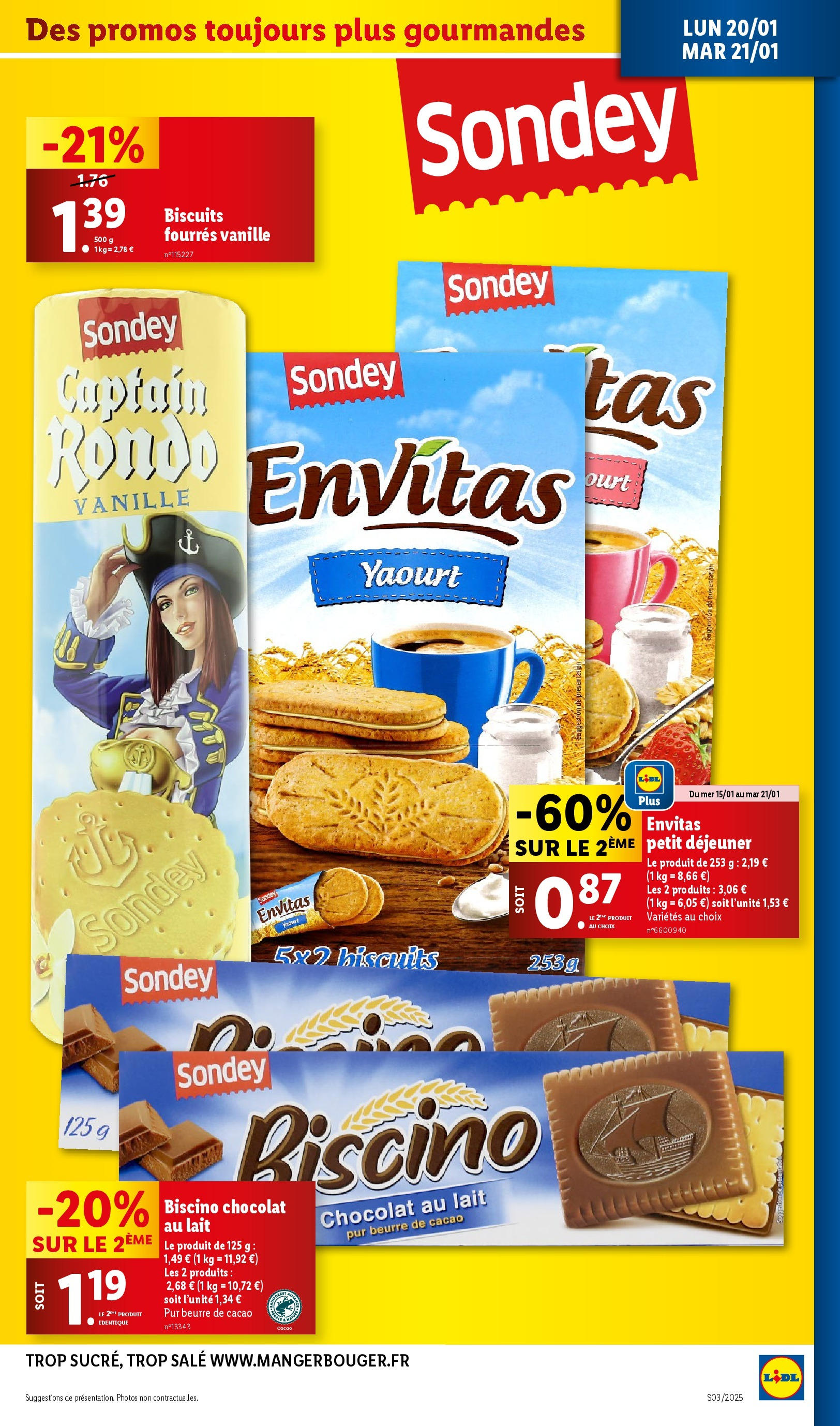 Catalogue LIDL du 14/01/2025 | Promo prospectus en ligne | Page: 35 | Produits: Lait, Beurre, Yaourt, Biscuits