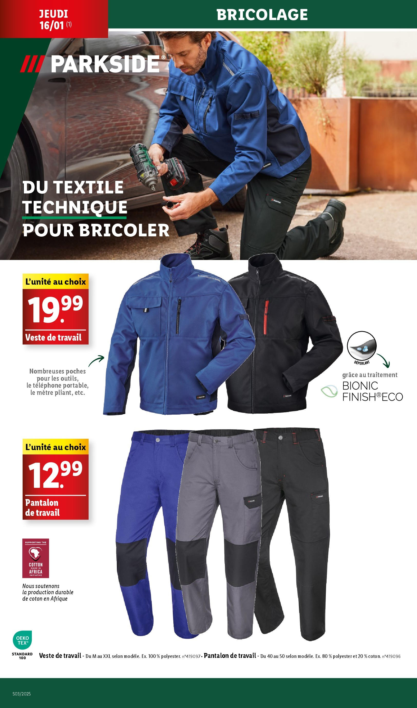 Catalogue LIDL du 14/01/2025 | Promo prospectus en ligne | Page: 42 | Produits: Téléphone, Coton, Veste, Pantalon de travail