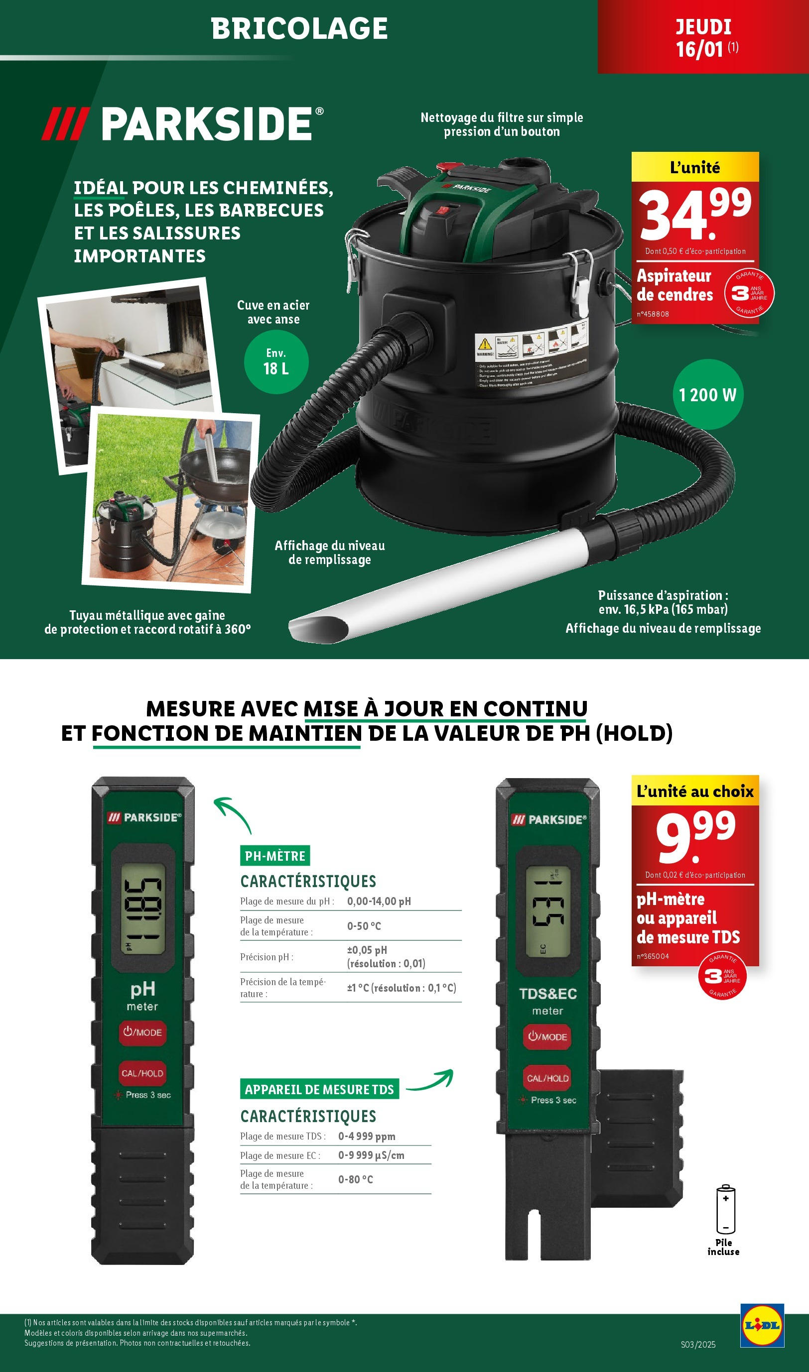 Catalogue LIDL du 14/01/2025 | Promo prospectus en ligne | Page: 45 | Produits: Filtre, Aspirateur, Tuyau