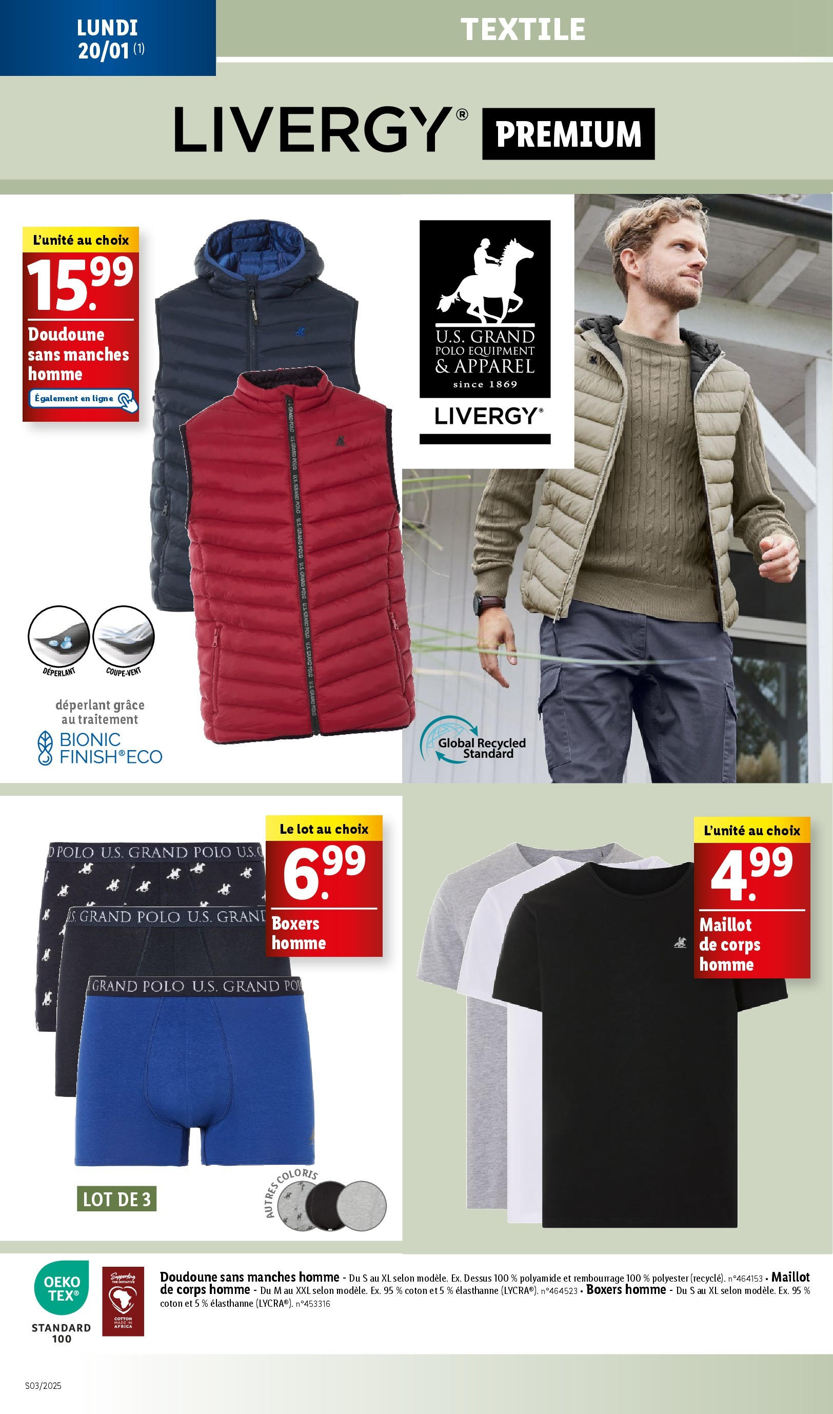 Catalogue LIDL du 14/01/2025 | Promo prospectus en ligne | Page: 72 | Produits: Polo, Coton, Doudoune