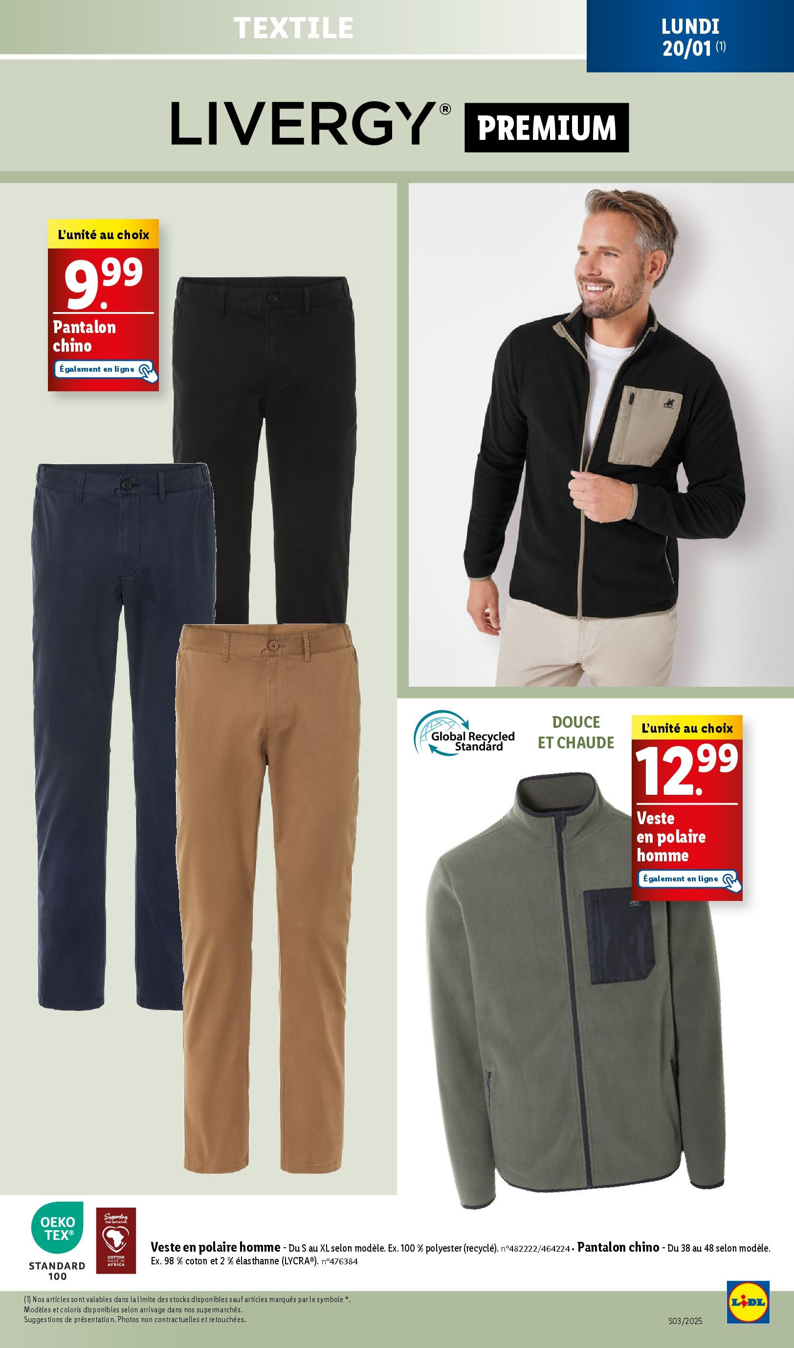 Catalogue LIDL du 14/01/2025 | Promo prospectus en ligne | Page: 73 | Produits: Coton, Veste, Pantalon