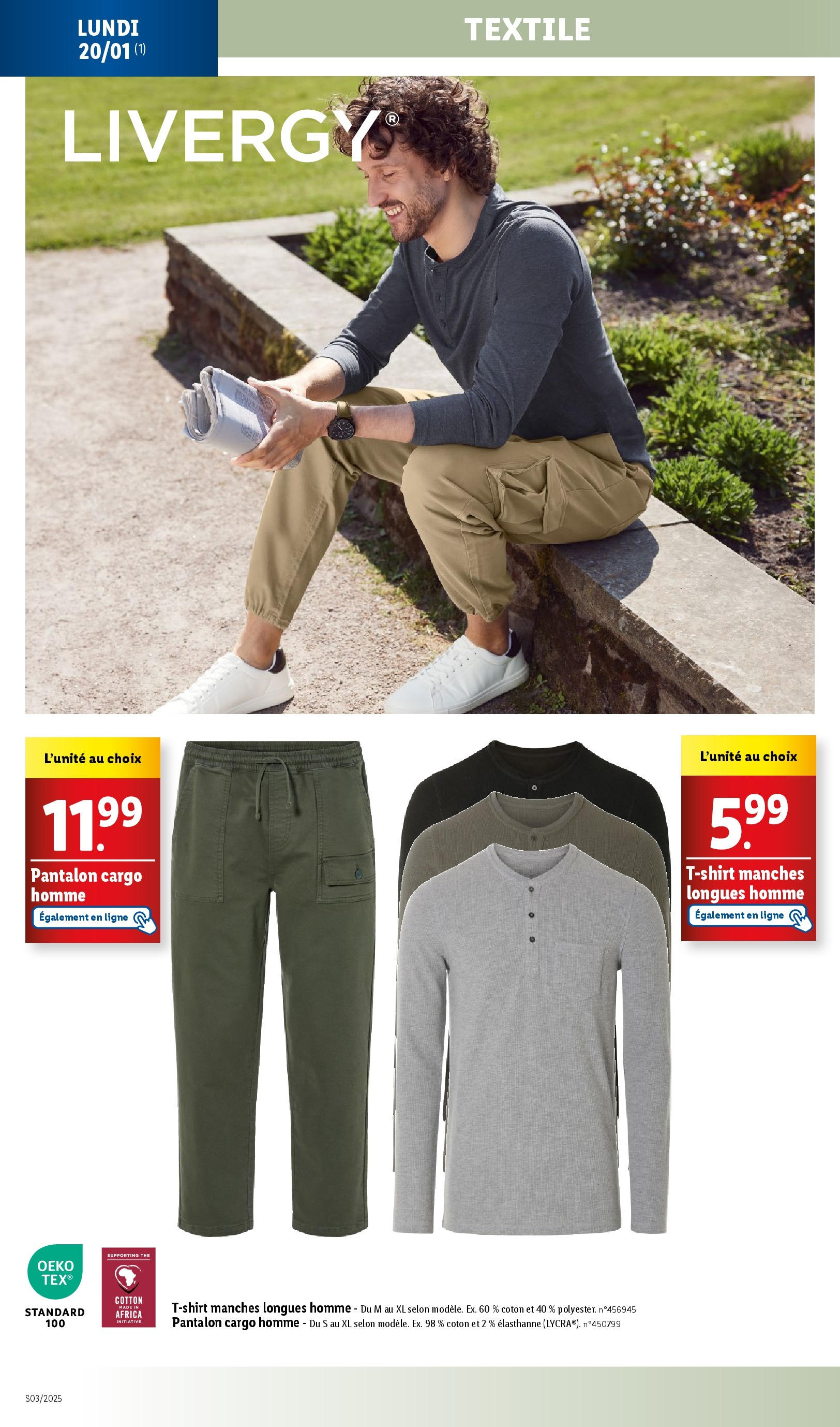 Catalogue LIDL du 14/01/2025 | Promo prospectus en ligne | Page: 74 | Produits: Coton, Pantalon, Thé