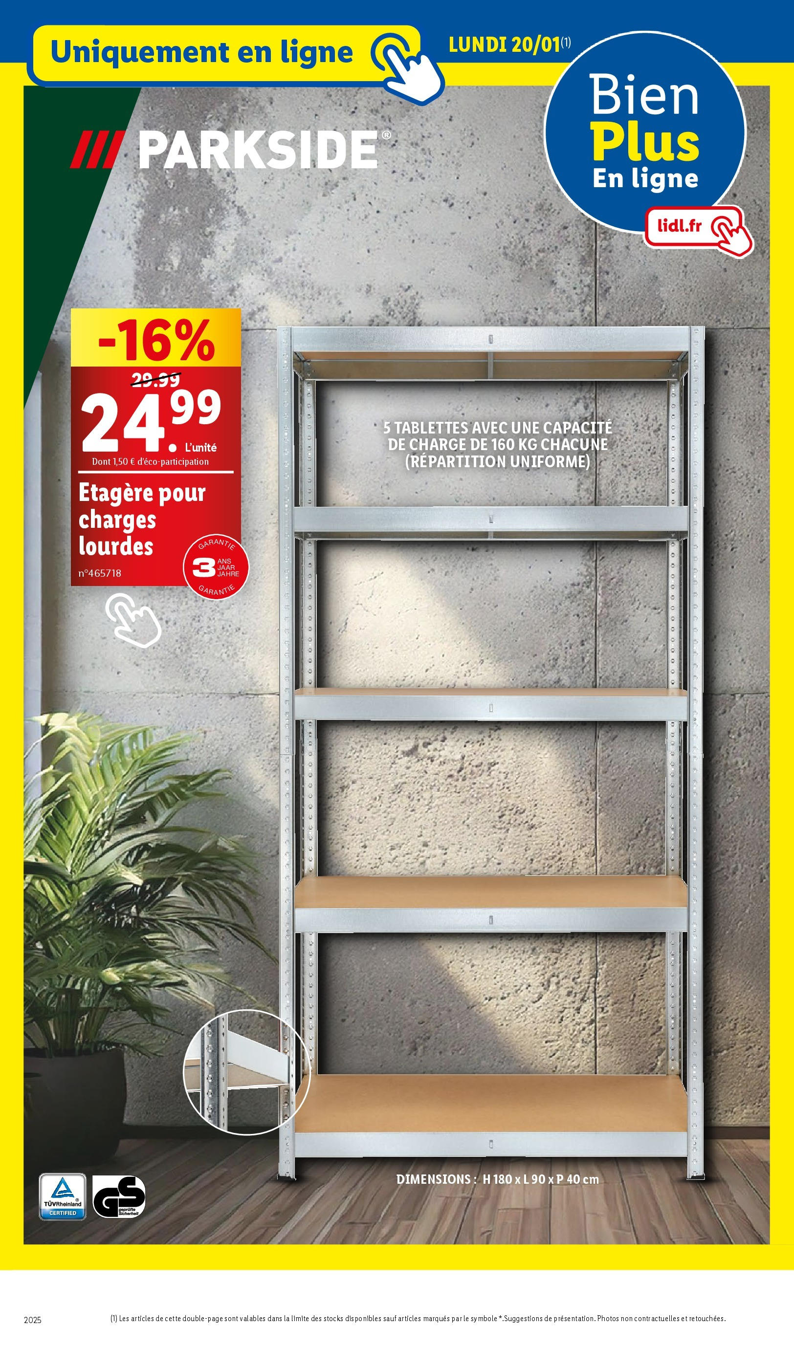 Catalogue LIDL du 14/01/2025 | Promo prospectus en ligne | Page: 80 | Produits: Étagère