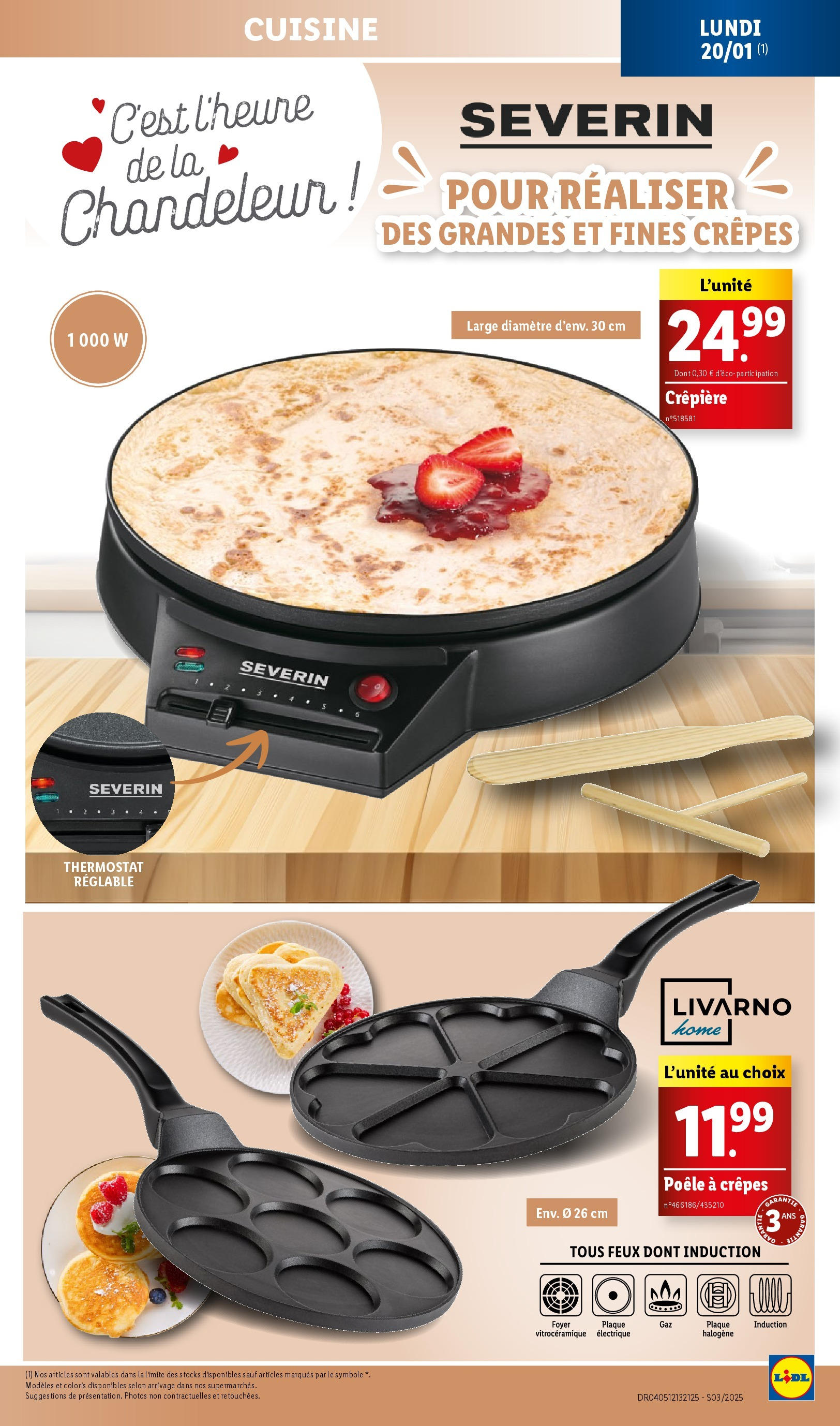 Catalogue LIDL du 15/01/2025 | Promo prospectus en ligne | Page: 25 | Produits: Poêle, Crêpière