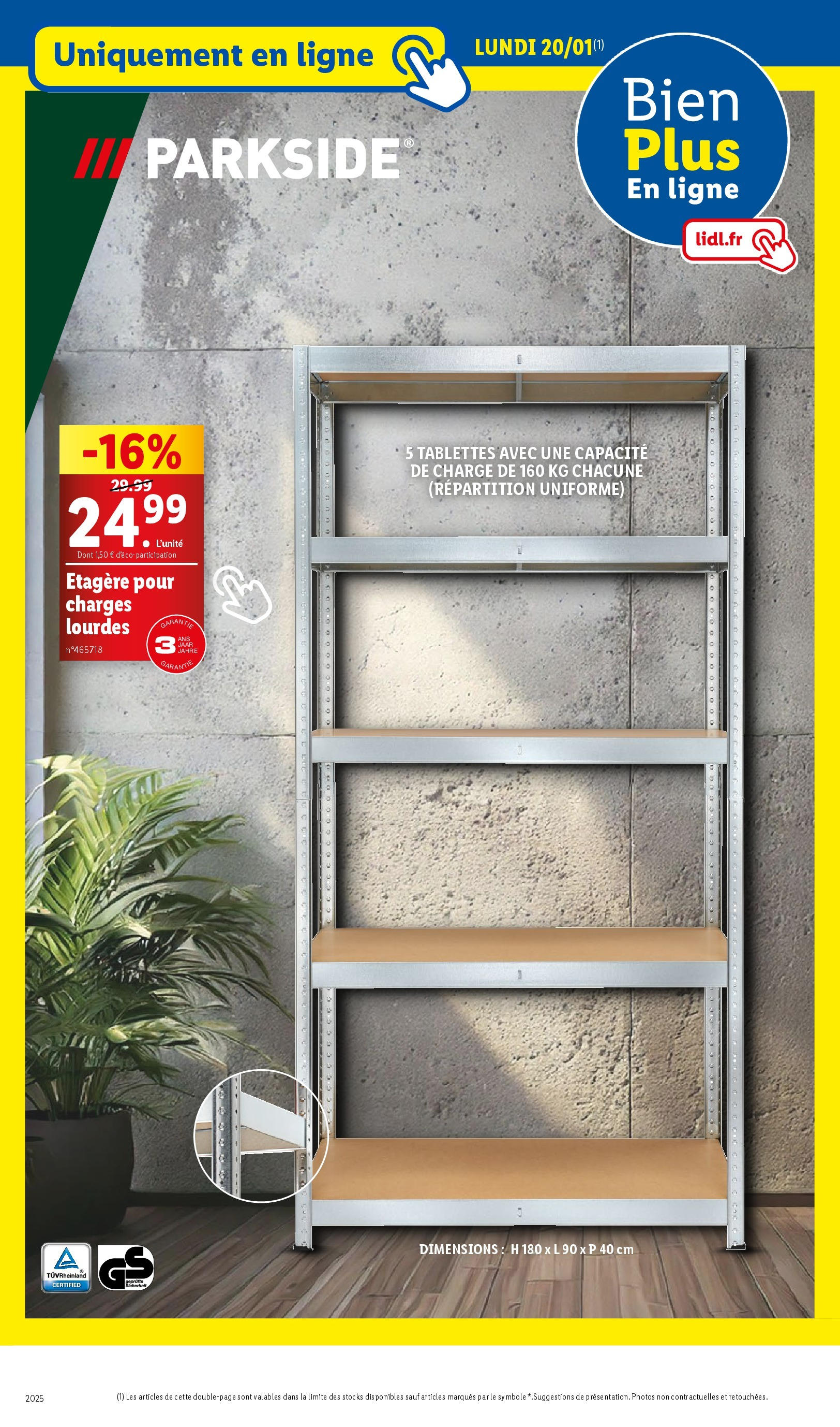 Catalogue LIDL du 15/01/2025 | Promo prospectus en ligne | Page: 42 | Produits: Étagère