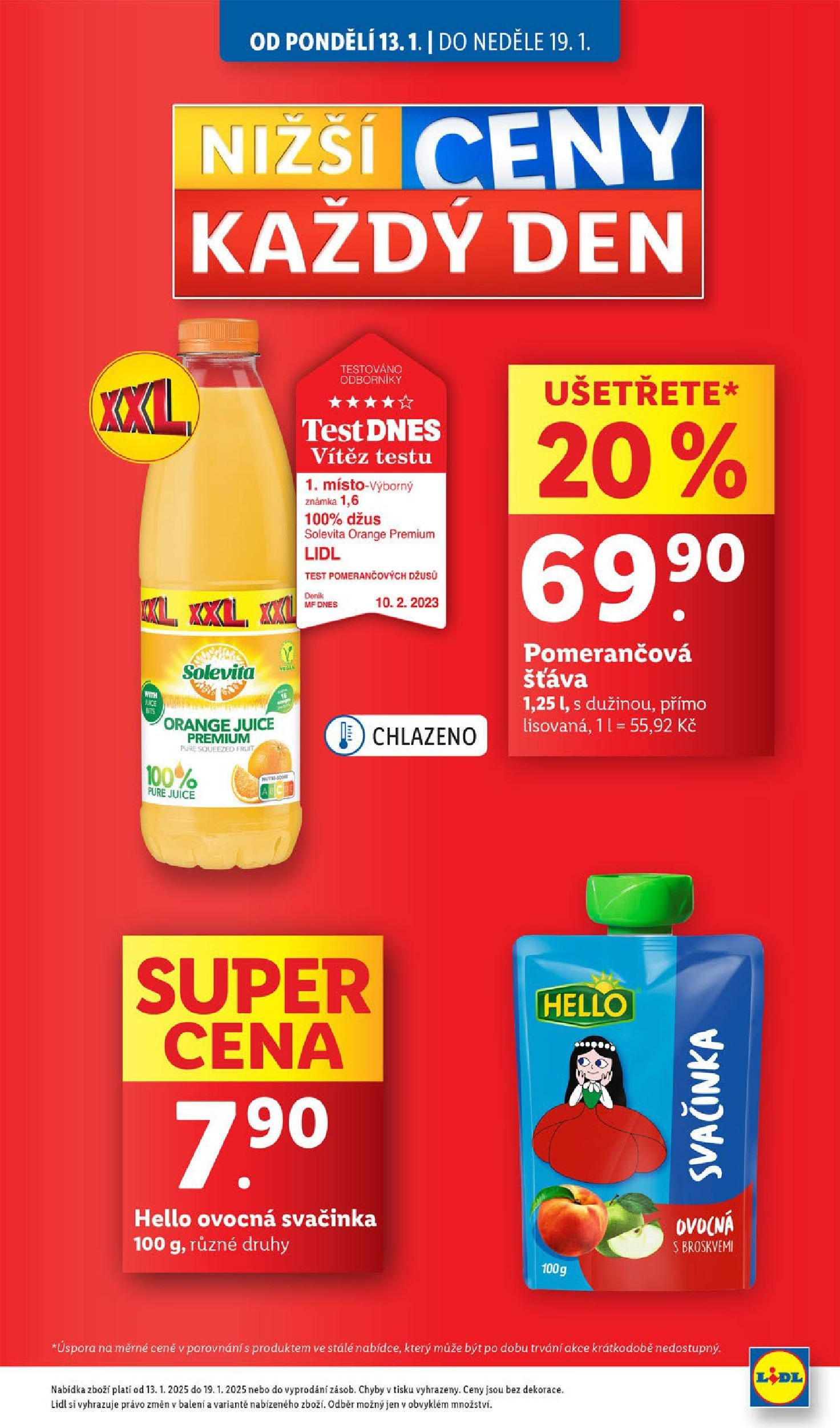 Lidl leták od 14.01.2025 - Nový akční leták | Strana: 7 | Produkty: Test, Džús, Solevita