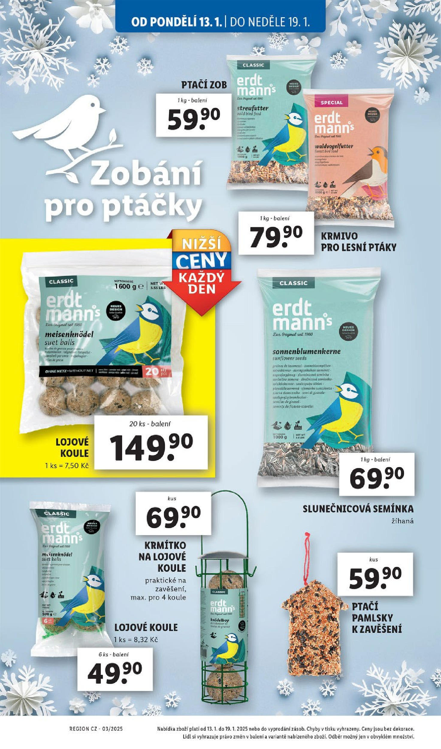 Lidl leták od 14.01.2025 - Nový akční leták | Strana: 13 | Produkty: Slunečnicová semínka, Semena, Semínka, Krmítko