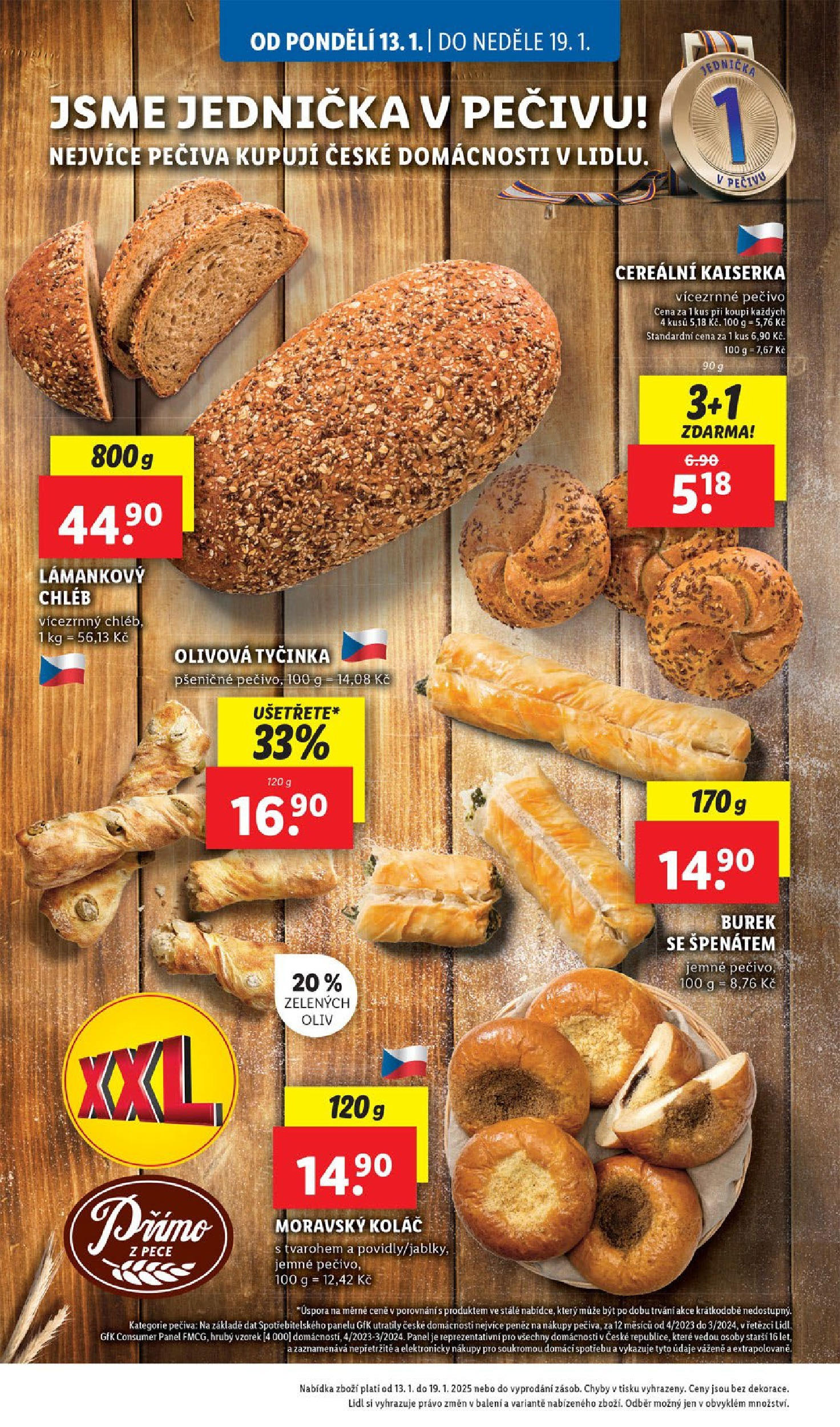 Lidl leták od 14.01.2025 - Nový akční leták | Strana: 16 | Produkty: Chléb, Pečivo, Burek, Lámankový chléb