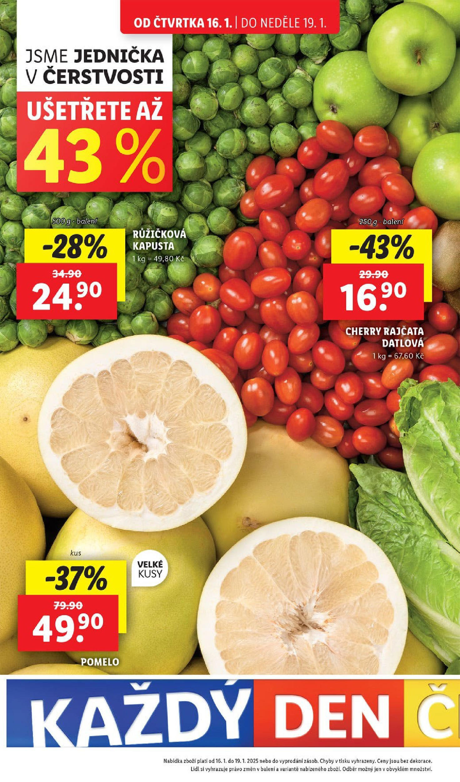 Lidl leták od 14.01.2025 - Nový akční leták | Strana: 12 | Produkty: Pomelo, Rajčata, Cherry rajčata, Kapusta