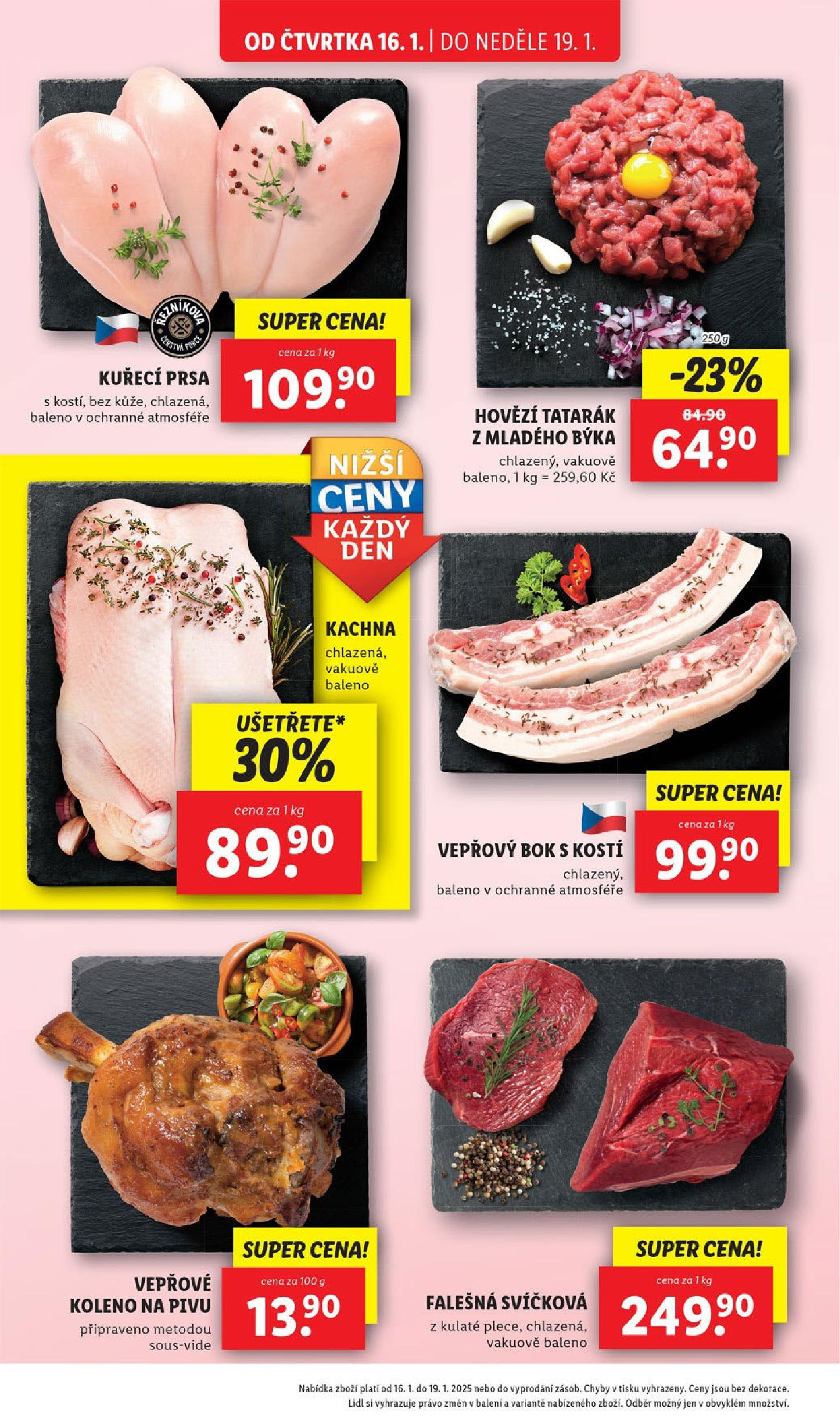 Lidl leták od 14.01.2025 - Nový akční leták | Strana: 14 | Produkty: Hovězí, Vepřový bok, Kachna, Tatarák