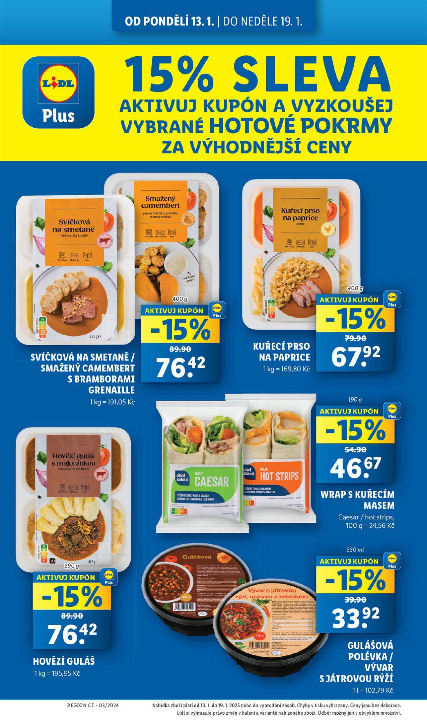 Lidl leták od 14.01.2025 - Nový akční leták | Strana: 28 | Produkty: Karlovarský knedlík, Guláš, Tatarská omáčka, Camembert