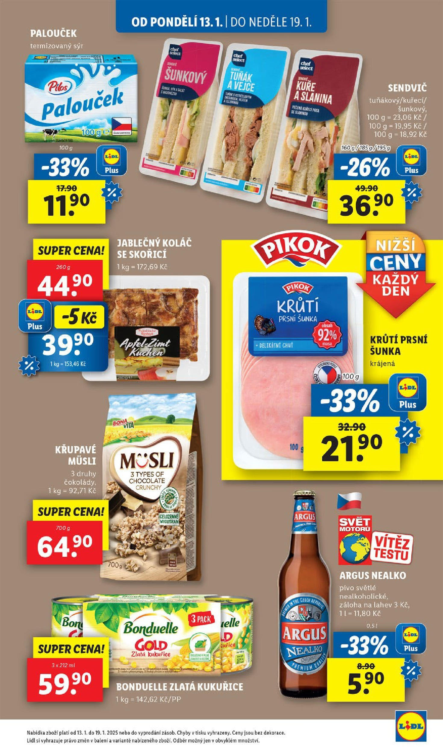 Lidl leták od 14.01.2025 - Nový akční leták | Strana: 29 | Produkty: Kuřecí prsa, Sýr, Argus, Láhev