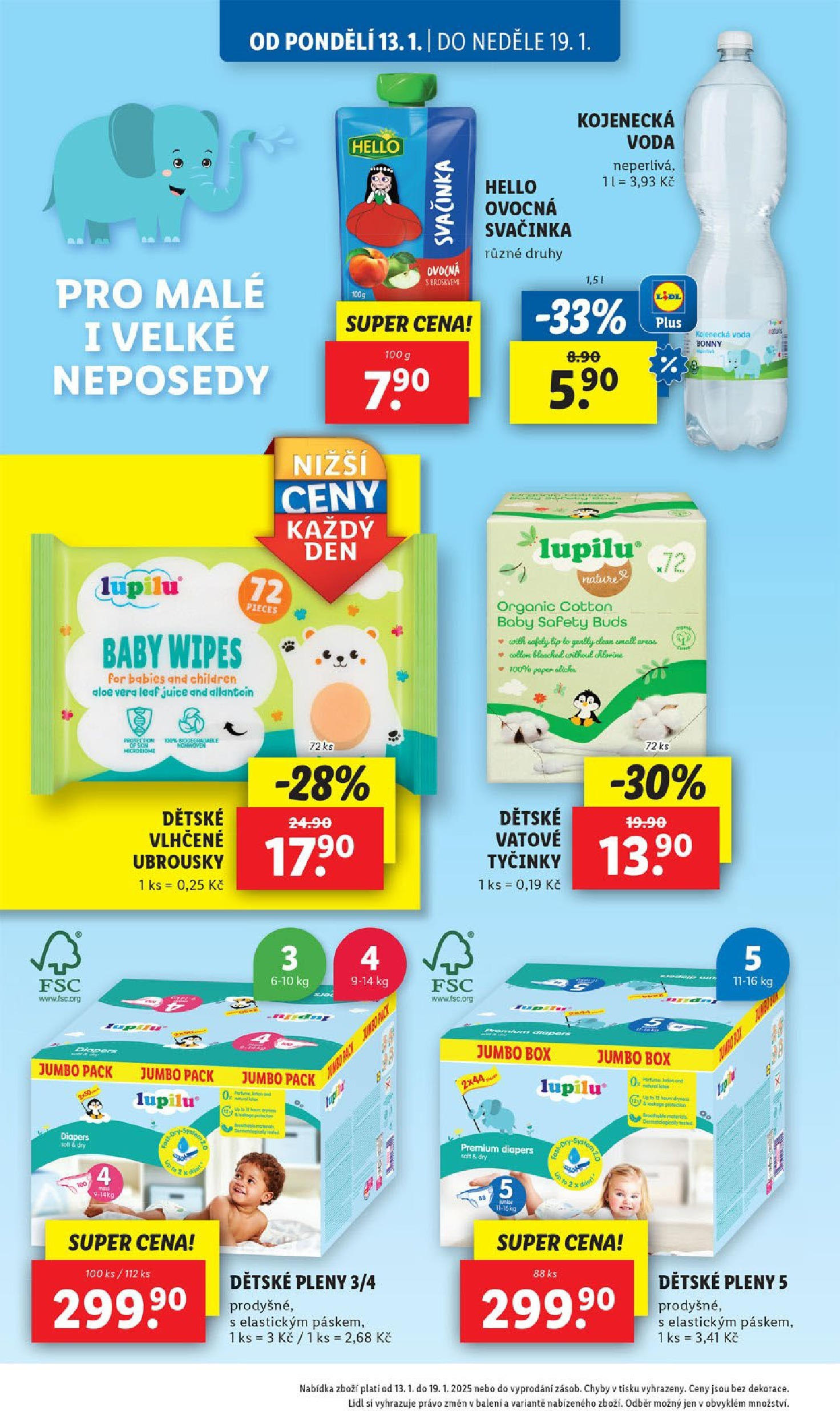 Lidl leták od 14.01.2025 - Nový akční leták | Strana: 30 | Produkty: Kojenecká voda, Voda, Aloe vera, Pleny 5