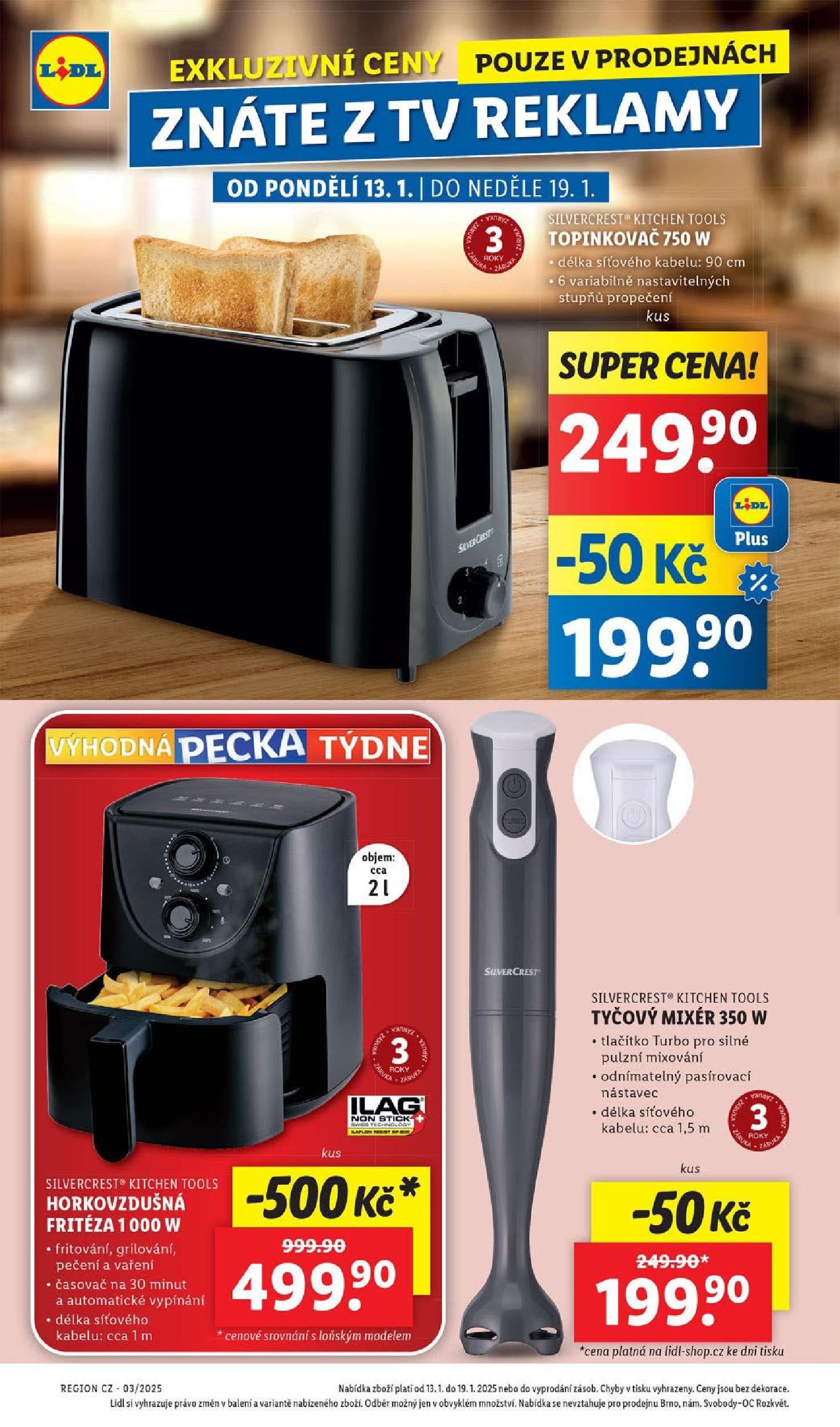 Lidl leták od 14.01.2025 - Nový akční leták | Strana: 2 | Produkty: Tyčový mixér, Mixér, Topinkovač, Fritéza