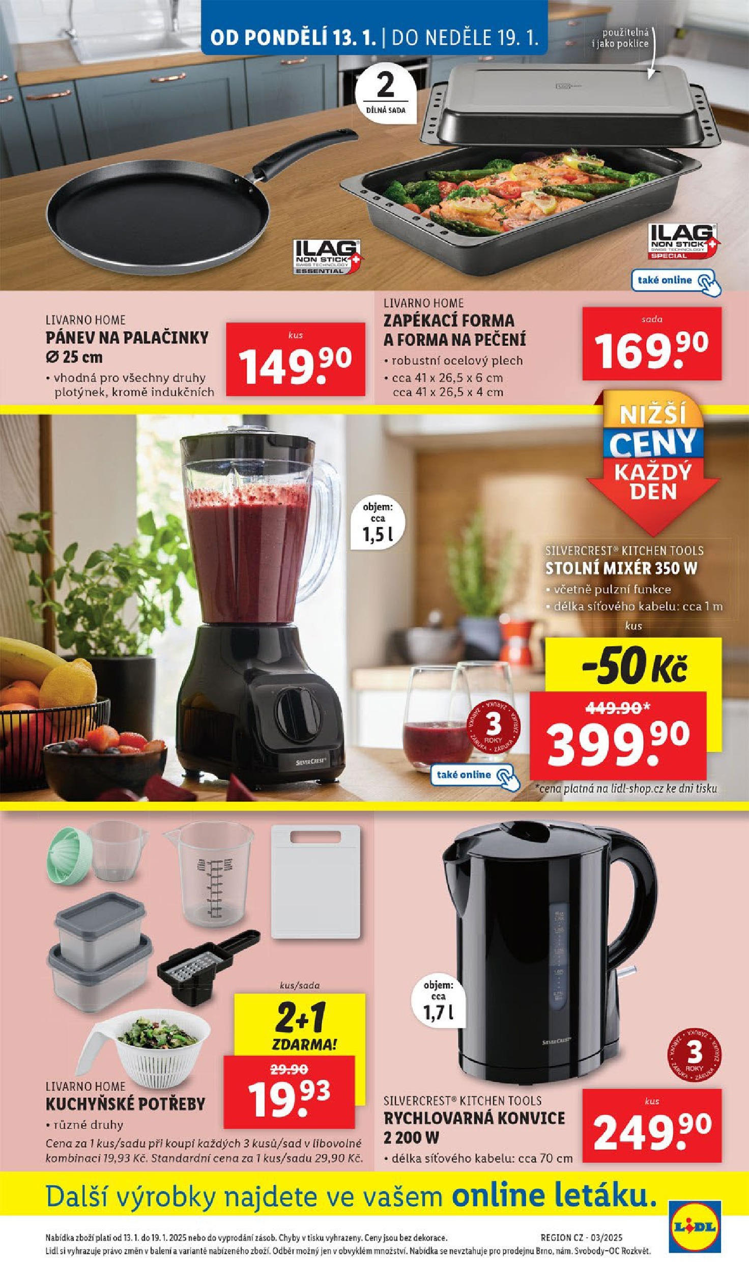 Lidl leták od 14.01.2025 - Nový akční leták | Strana: 3 | Produkty: Pánev, Poklice, Plech, Konvice