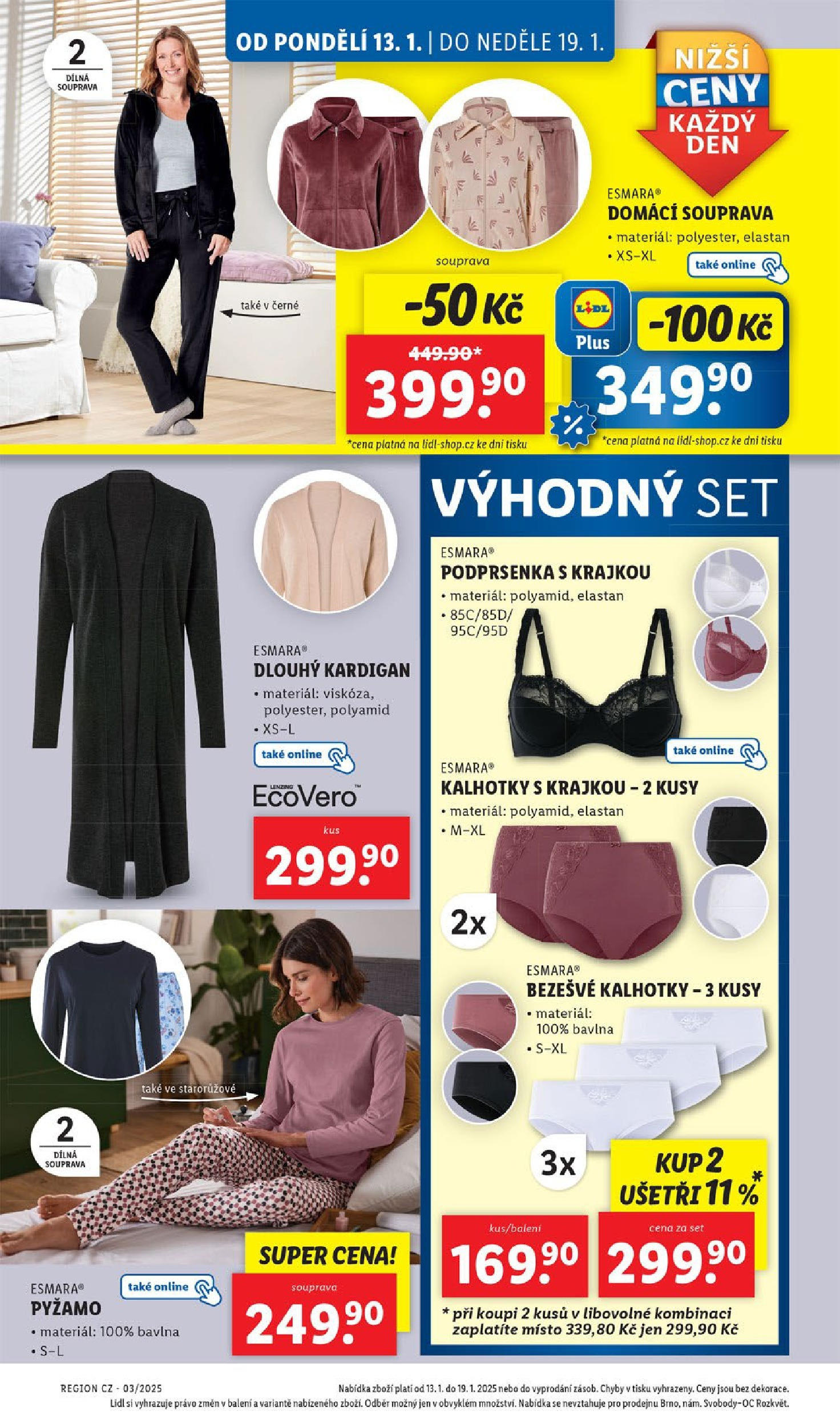 Lidl leták od 14.01.2025 - Nový akční leták | Strana: 5 | Produkty: Kalhotky, Podprsenka, Pyžamo, Bezešvé kalhotky