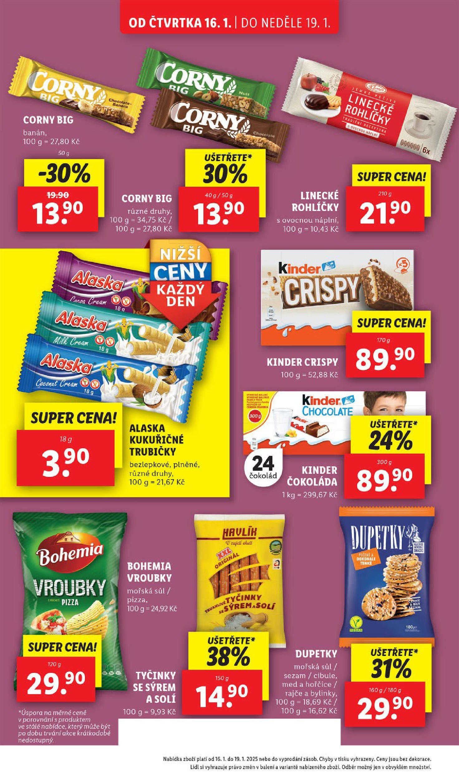 Lidl leták od 14.01.2025 - Nový akční leták | Strana: 32 | Produkty: Pizza, Hořčice, Dupetky, Kinder