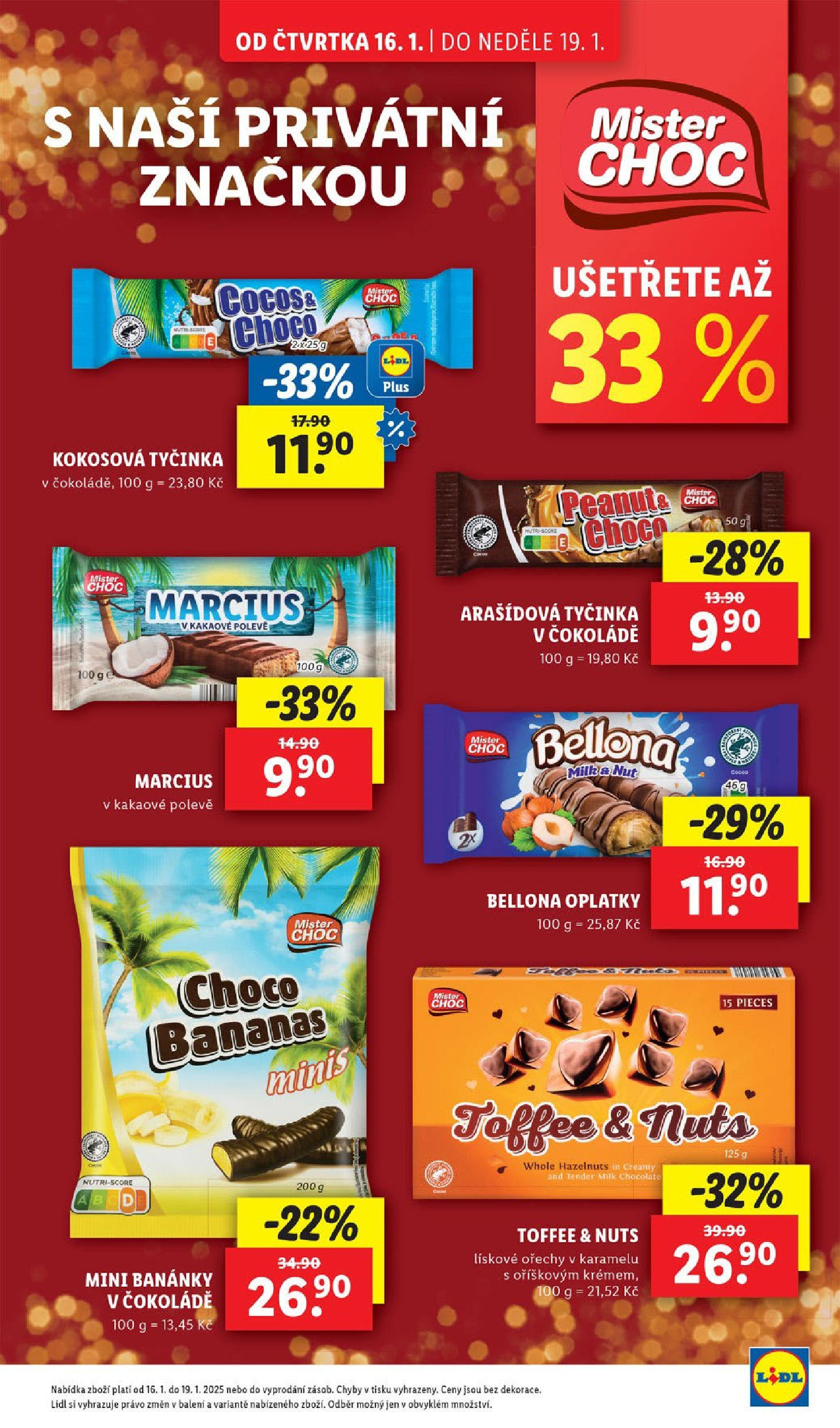 Lidl leták od 14.01.2025 - Nový akční leták | Strana: 33 | Produkty: Ořechy, Lískové ořechy, Oplatky, Milk chocolate