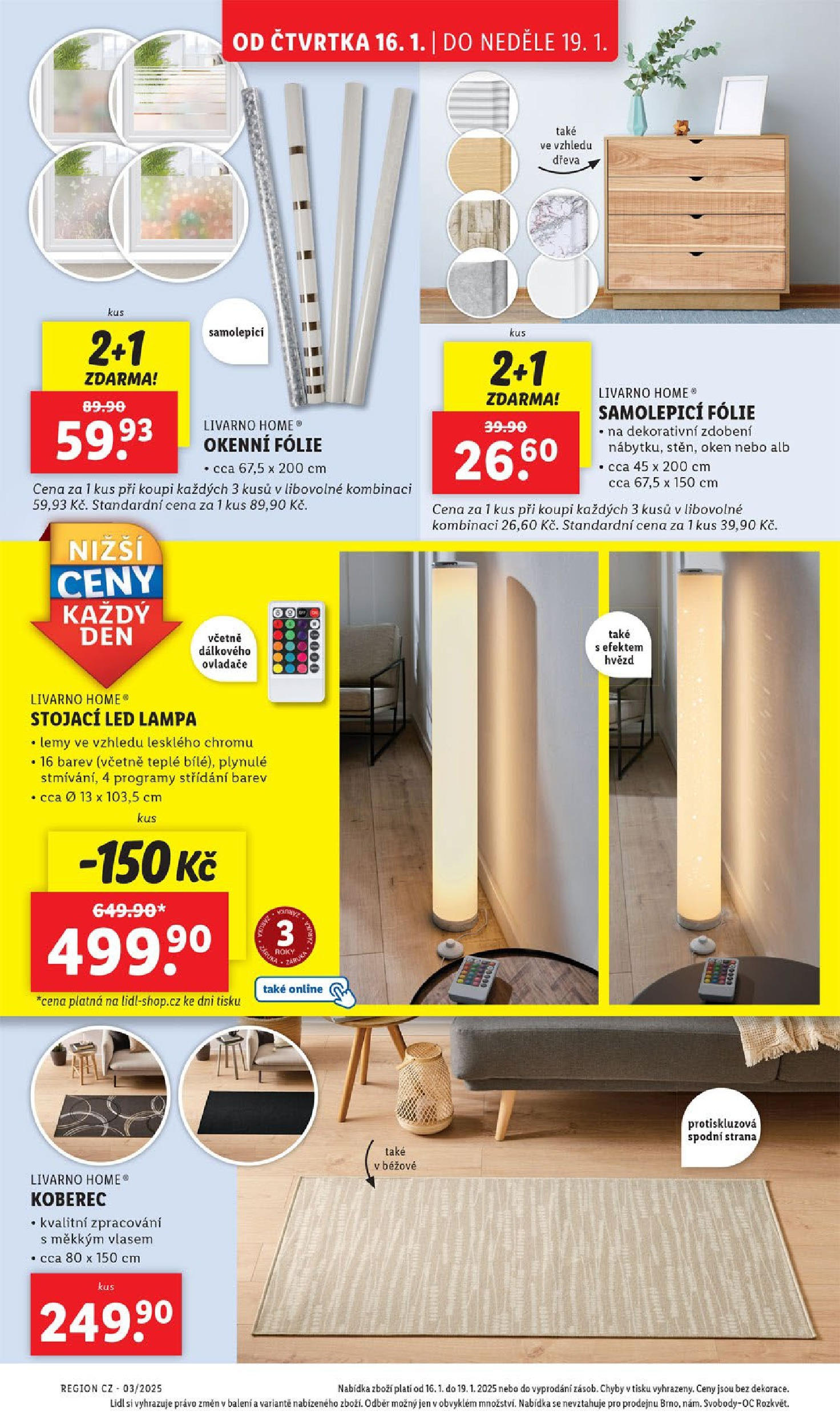 Lidl leták od 14.01.2025 - Nový akční leták | Strana: 41 | Produkty: LED lampa, Fólie, Koberec, LED