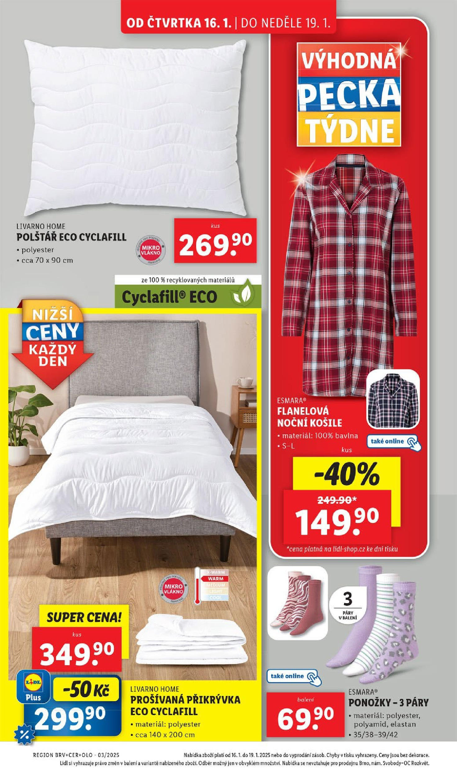 Lidl leták od 14.01.2025 - Nový akční leták | Strana: 18 | Produkty: Košile, Ponožky, Polštář, Přikrývka