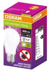 Osram LED антибактериална лампа E27/806 Lm или Е14/470 Lm