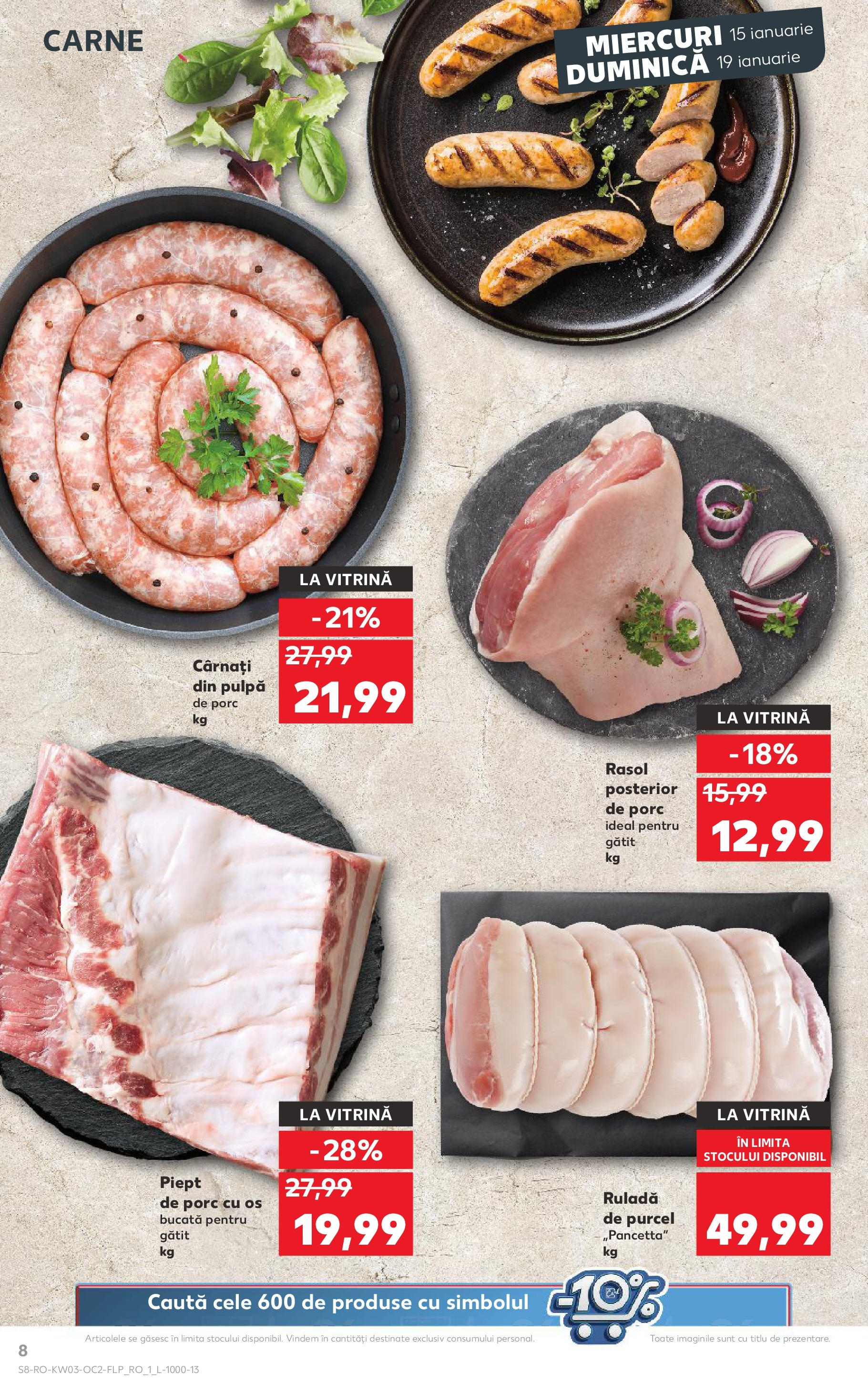 Catalog Kaufland - Bucureşti 15.01.2025 - Revista si Oferta | Pagină: 8 | Produse: Vitrină, Rasol, Cârnați