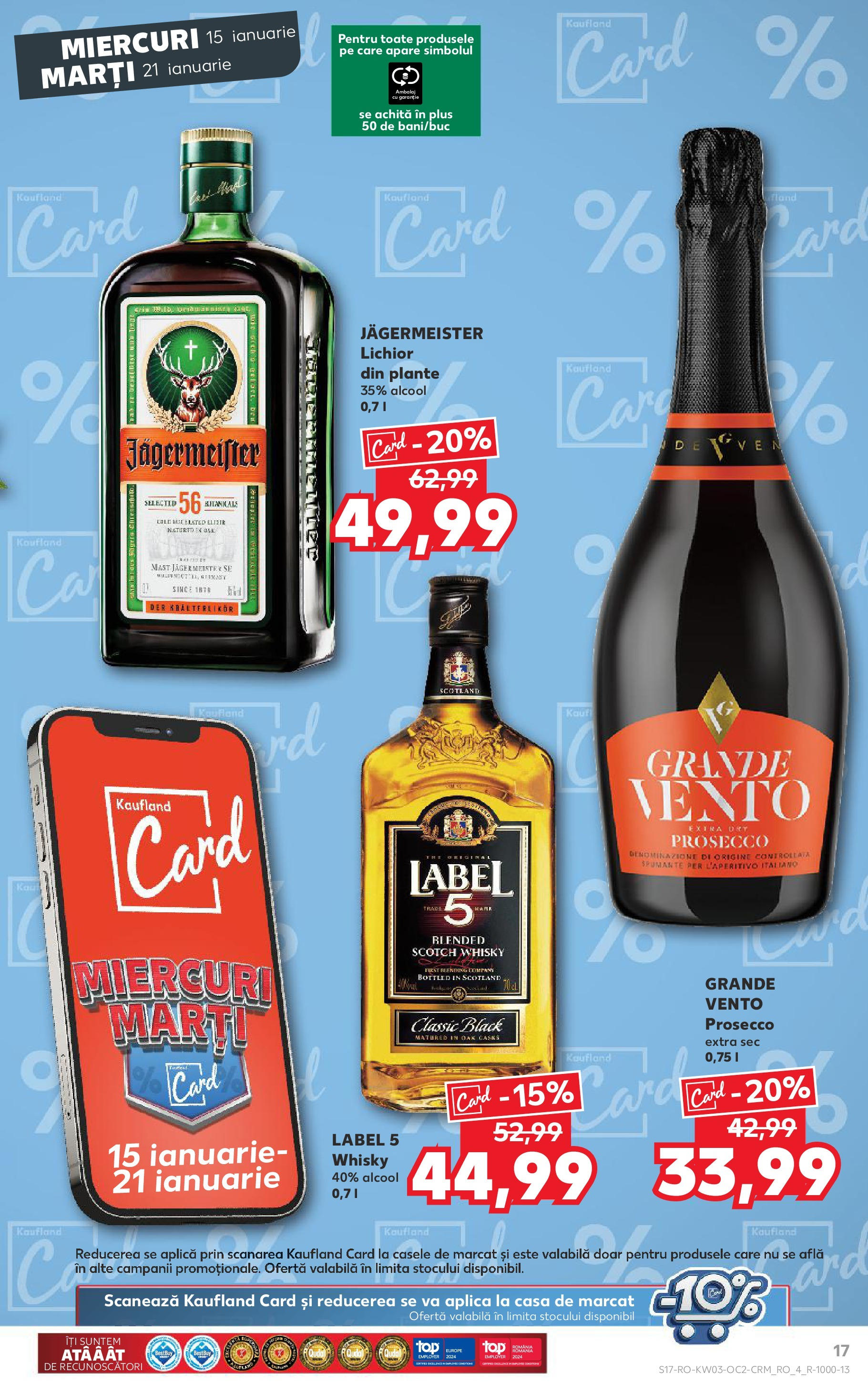 Catalog Kaufland - Bucureşti 15.01.2025 - Revista si Oferta | Pagină: 17 | Produse: Elixir, Lichior, Prosecco