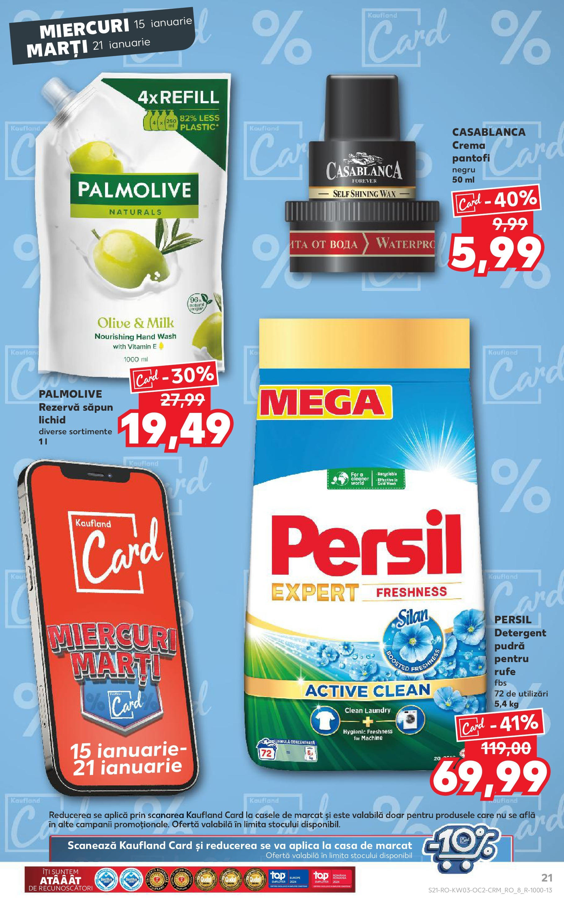 Catalog Kaufland - Bucureşti 15.01.2025 - Revista si Oferta | Pagină: 21 | Produse: Pudră, Săpun, Detergent, Rezervă săpun