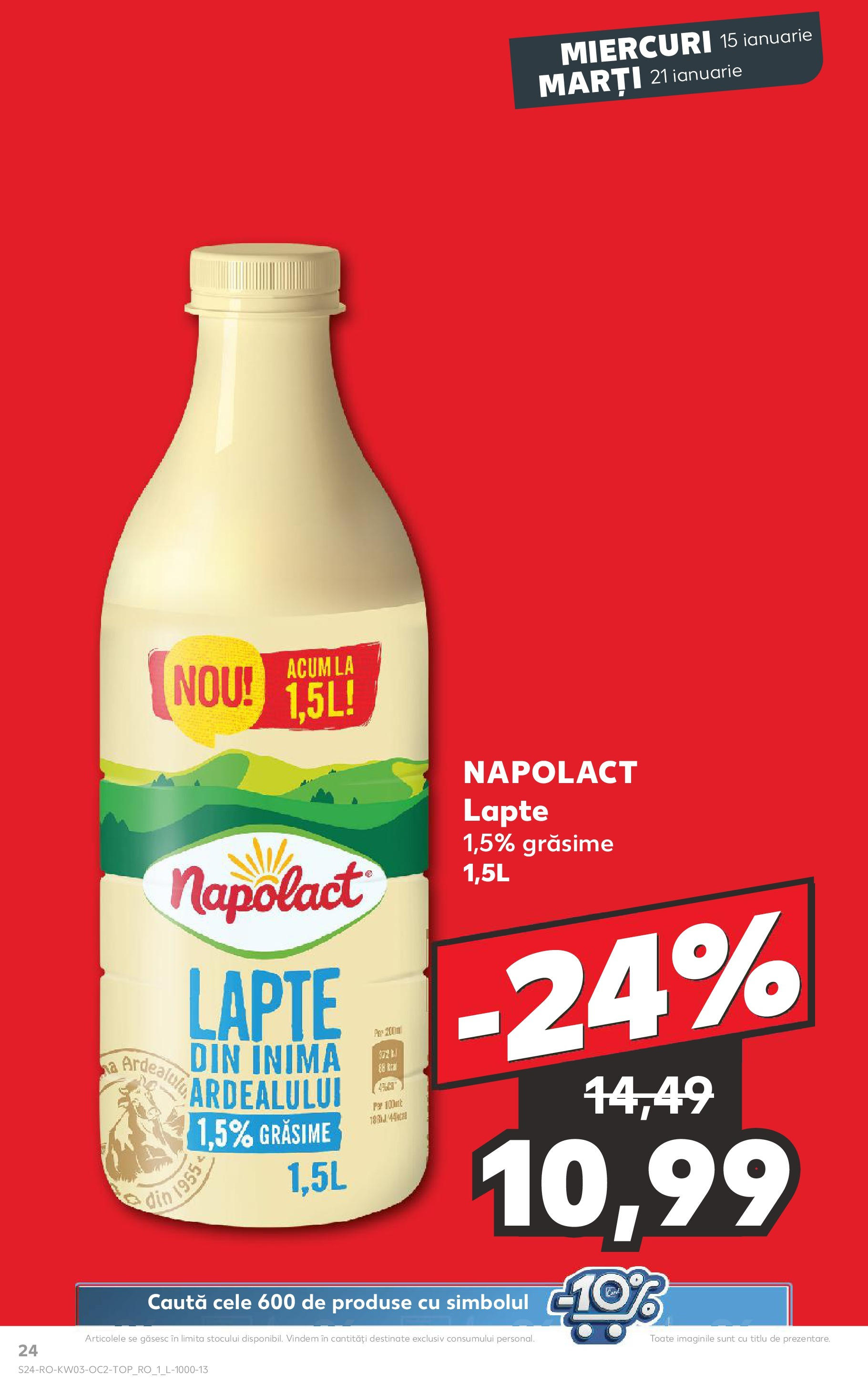 Catalog Kaufland - Bucureşti 15.01.2025 - Revista si Oferta | Pagină: 24 | Produse: Lapte