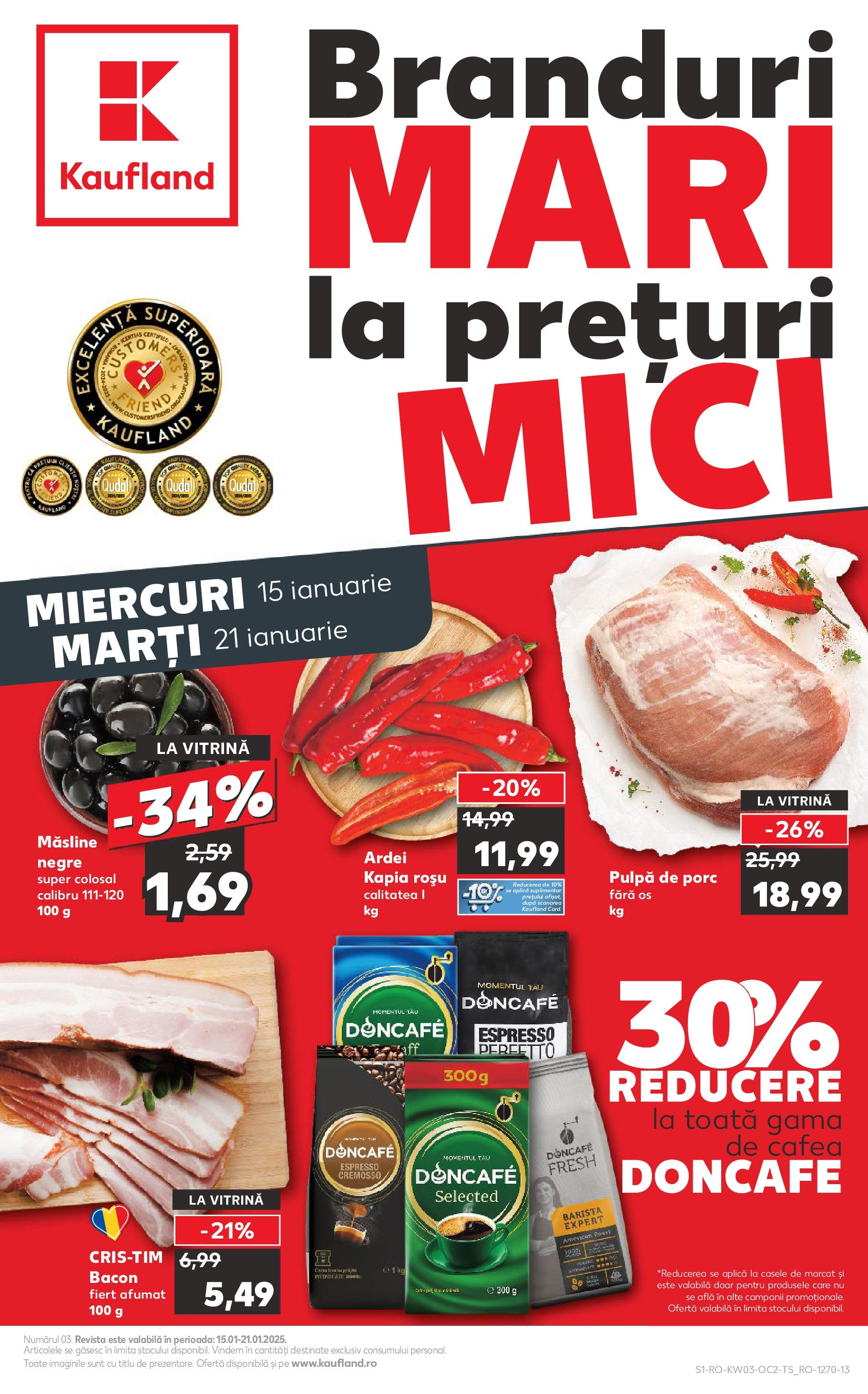 Catalog Kaufland - Odorheiu Secuiesc 15.01.2025 - Revista si Oferta | Pagină: 1 | Produse: Mici, Ardei, Bacon, Cafea