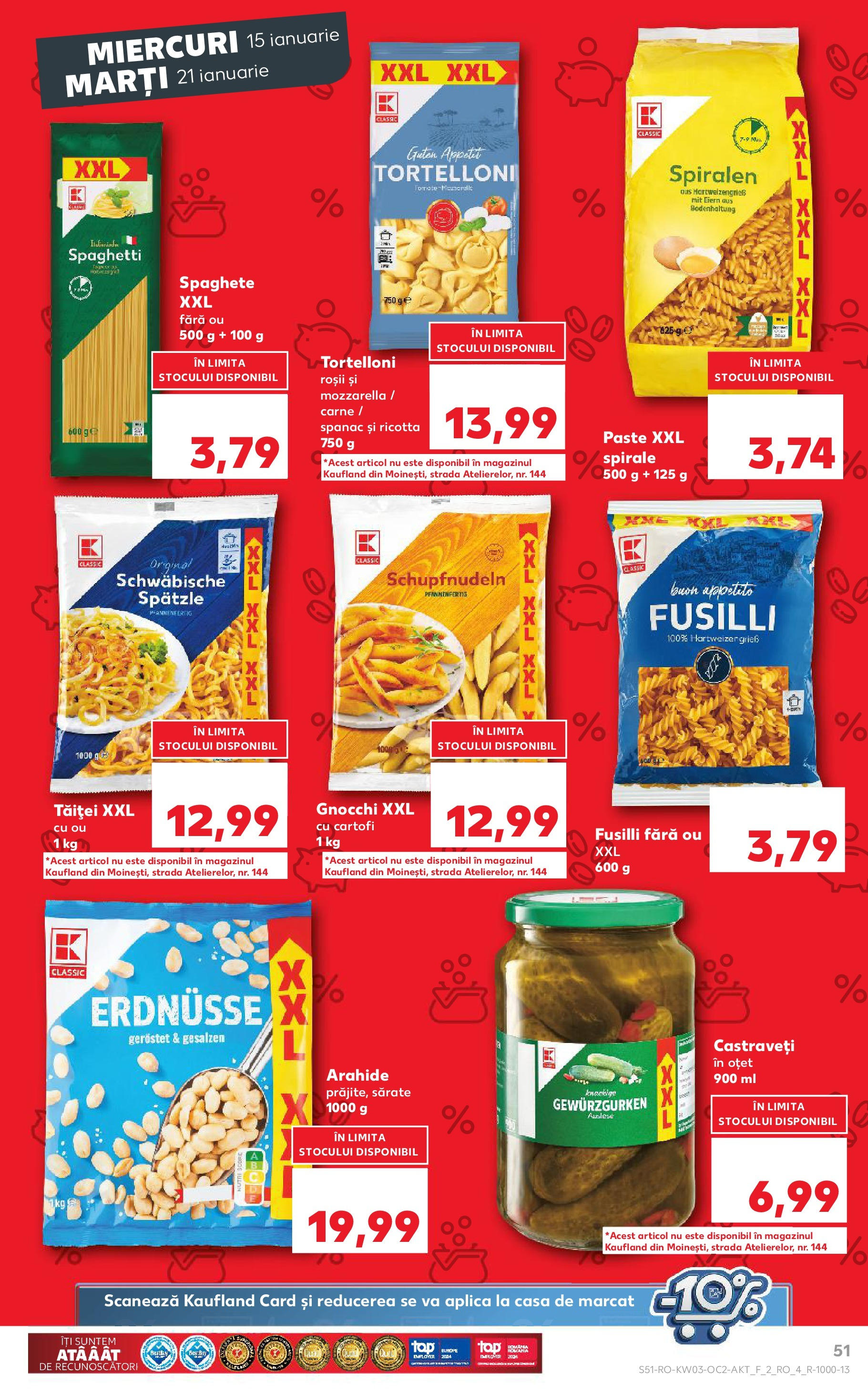 Catalog Kaufland - Bucureşti 15.01.2025 - Revista si Oferta | Pagină: 51 | Produse: Arahide, Paste, Castraveți, Cartofi