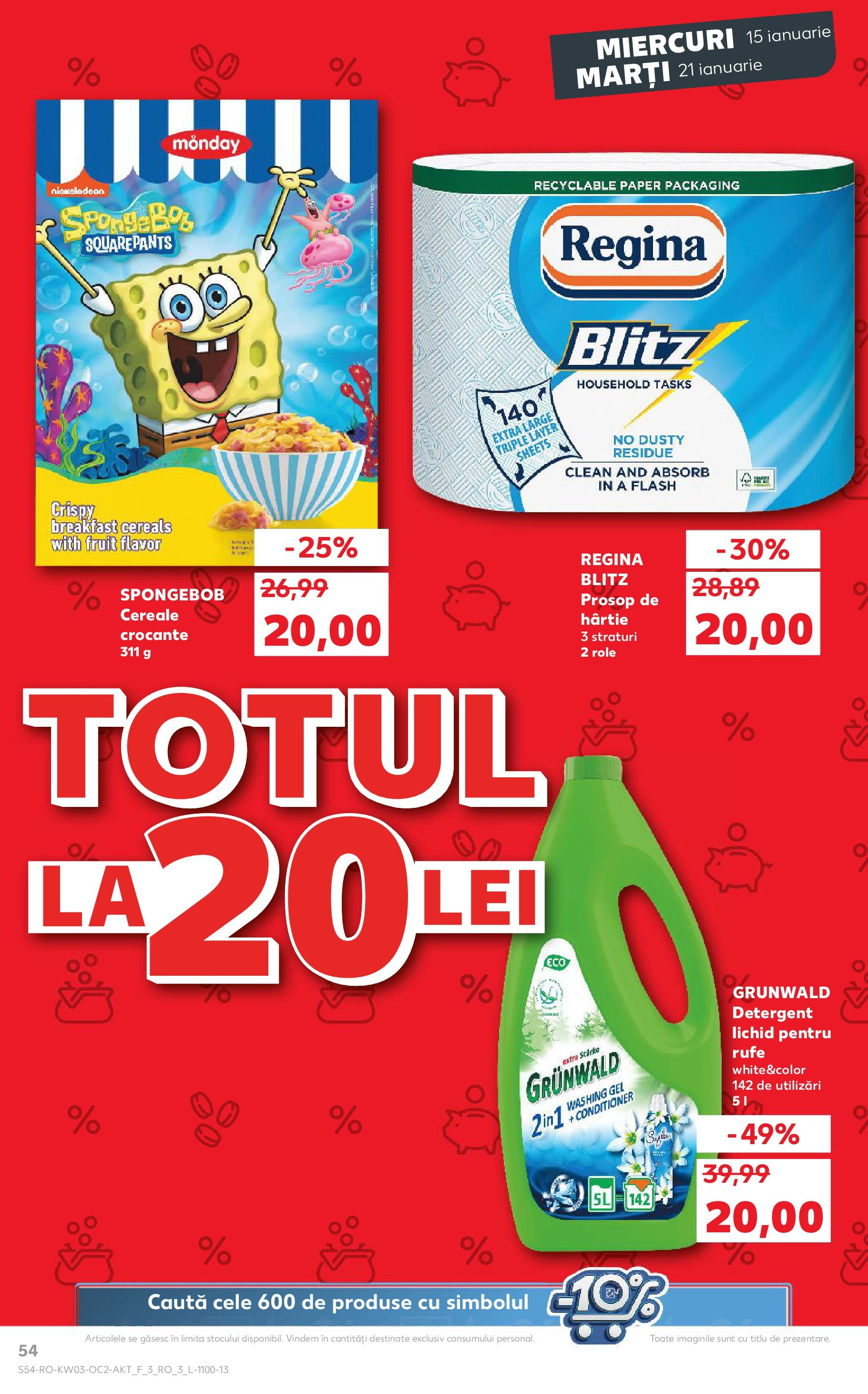 Catalog Kaufland - Odorheiu Secuiesc 15.01.2025 - Revista si Oferta | Pagină: 54 | Produse: Role, Detergent, Cereale