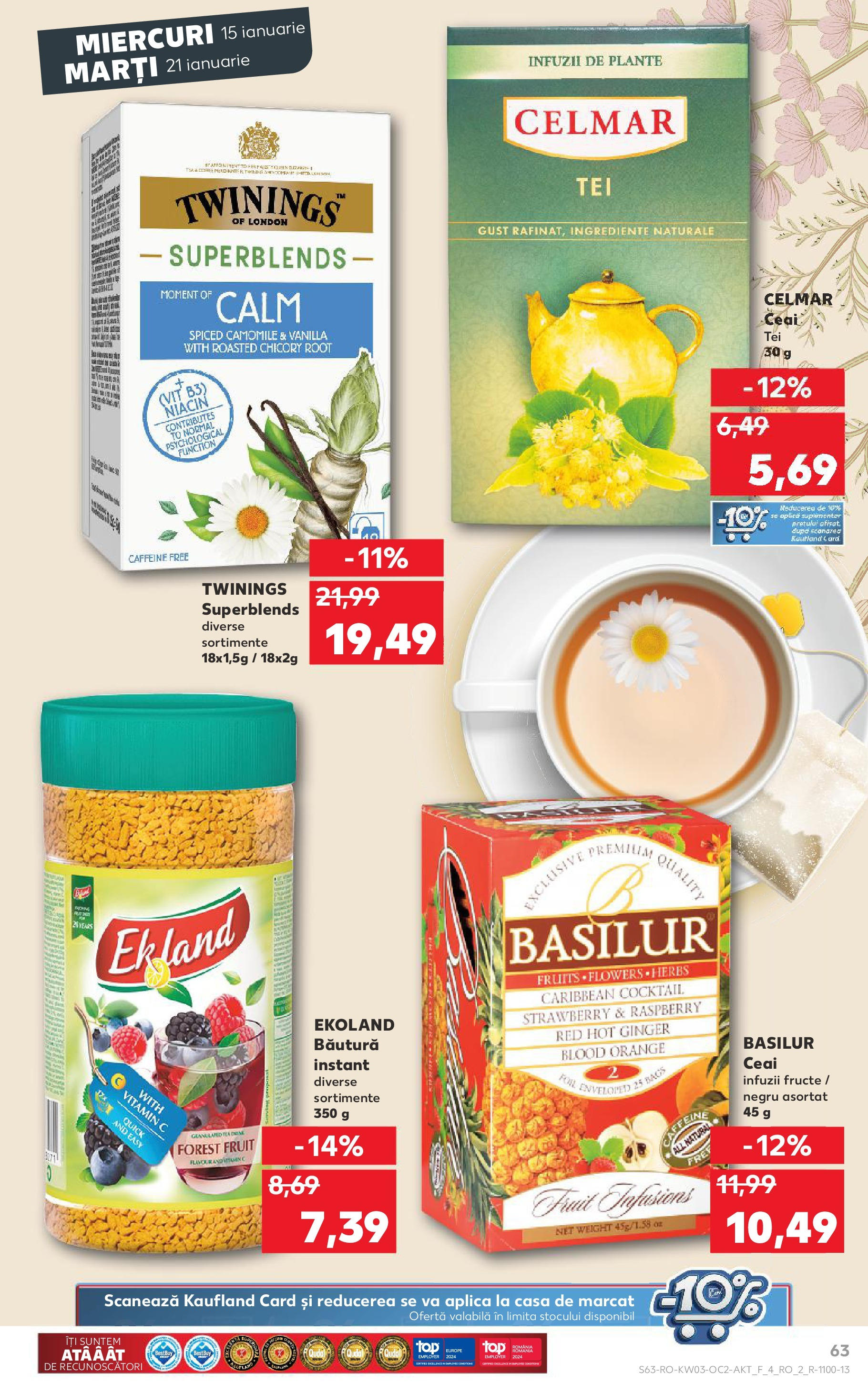 Catalog Kaufland - Odorheiu Secuiesc 15.01.2025 - Revista si Oferta | Pagină: 63 | Produse: Cocktail, Ceai, Fructe