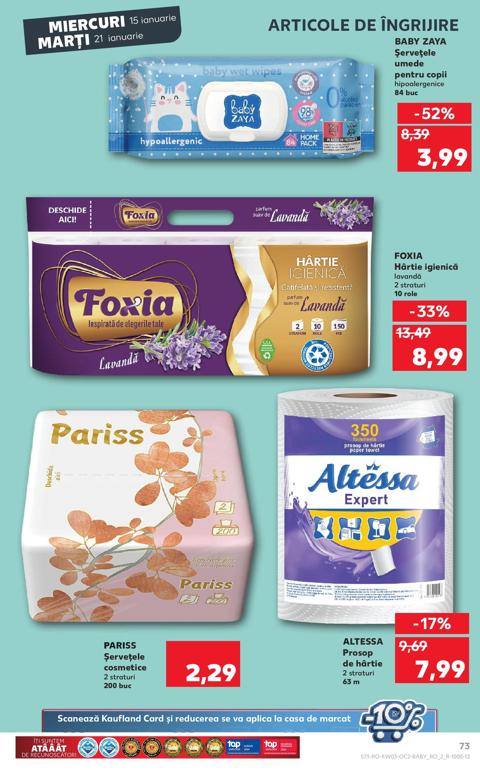 Catalog Kaufland - Bucureşti 15.01.2025 - Revista si Oferta | Pagină: 73 | Produse: Role, Parfum