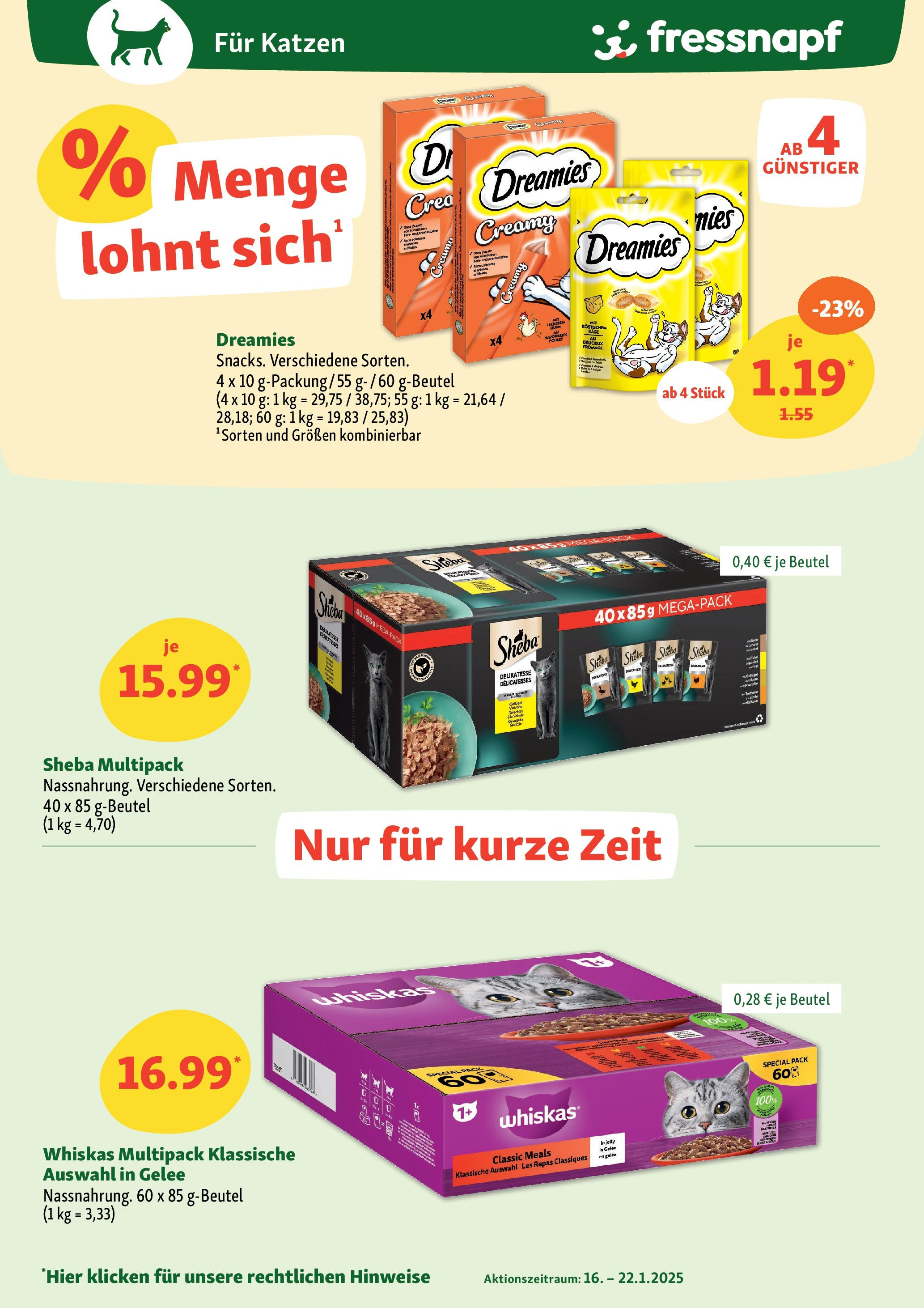 Fressnapf Prospekt (ab 16.01.2025) zum Blättern | Seite: 8 | Produkte: Sheba, Whiskas