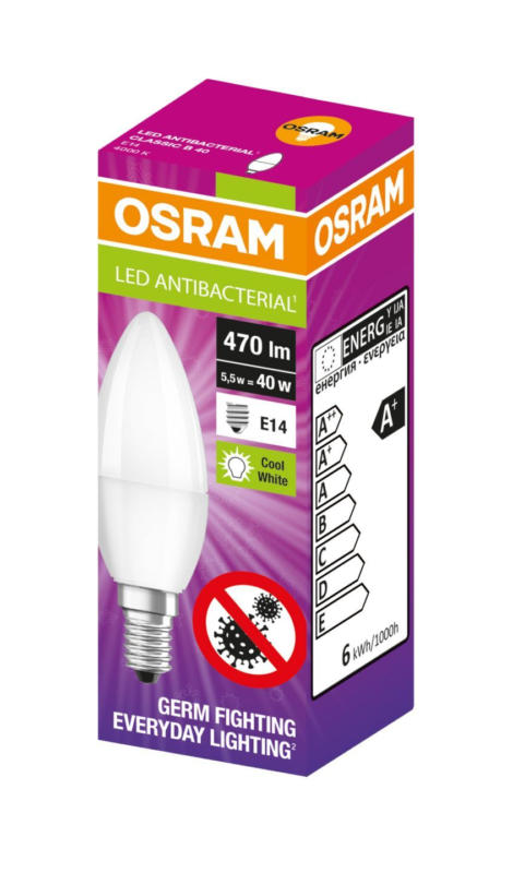 OSRAM LED антибактериална крушка 5,5W, E14