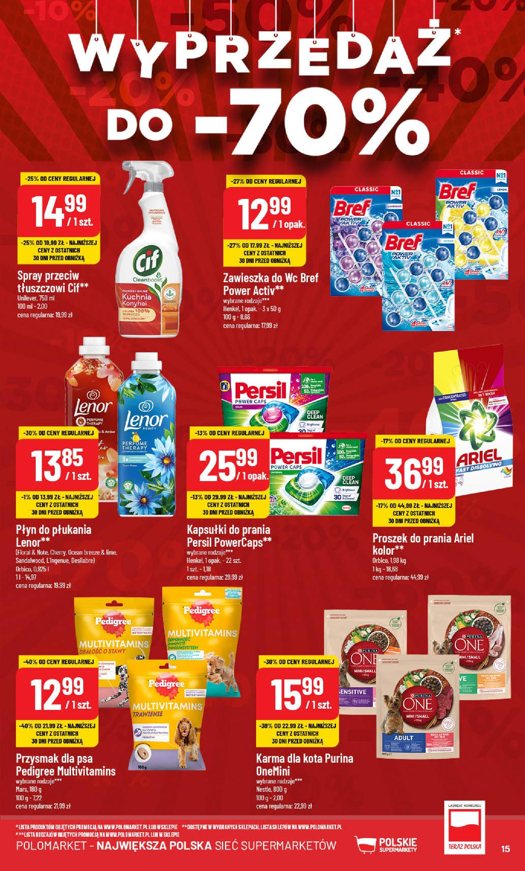 POLOmarket gazetka od jutra (15.01.2025) - Nowa PDF | Strona: 15 | Produkty: Persil, Karma dla kota, Kapsułki do prania, Proszek do prania