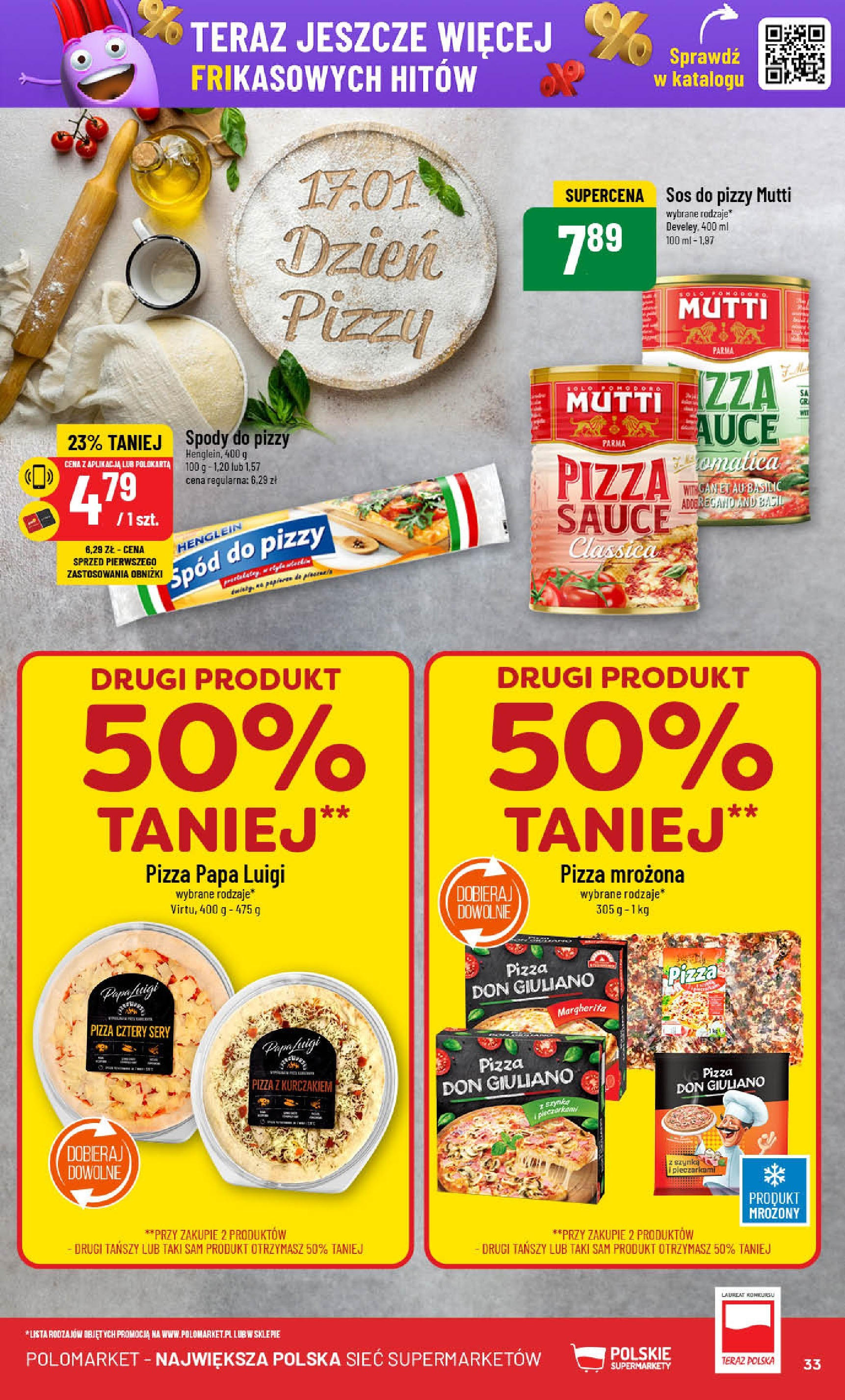 POLOmarket gazetka od jutra (15.01.2025) - Nowa PDF | Strona: 33 | Produkty: Sos do pizzy, Pizza z kurczakiem, Spód do pizzy, Pizza