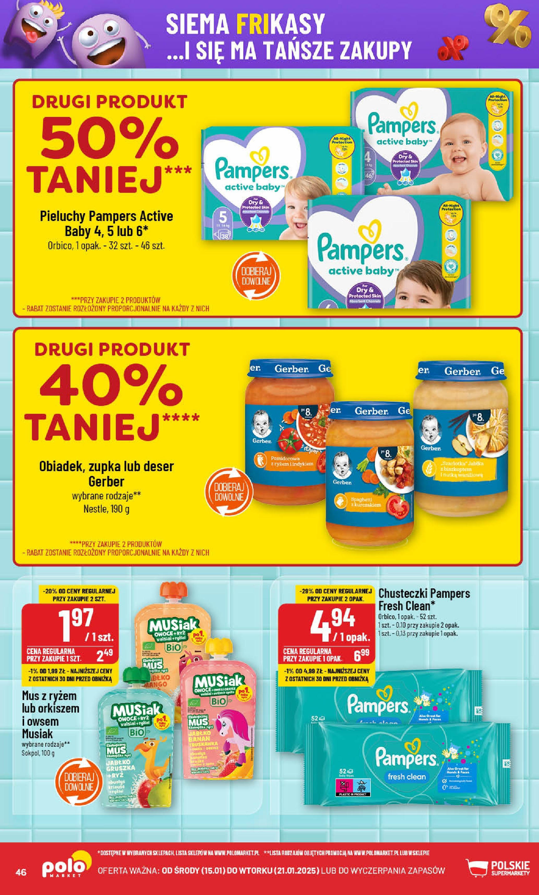 POLOmarket gazetka od jutra (15.01.2025) - Nowa PDF | Strona: 46 | Produkty: Mango, Pampers, Jabłka, Ryż