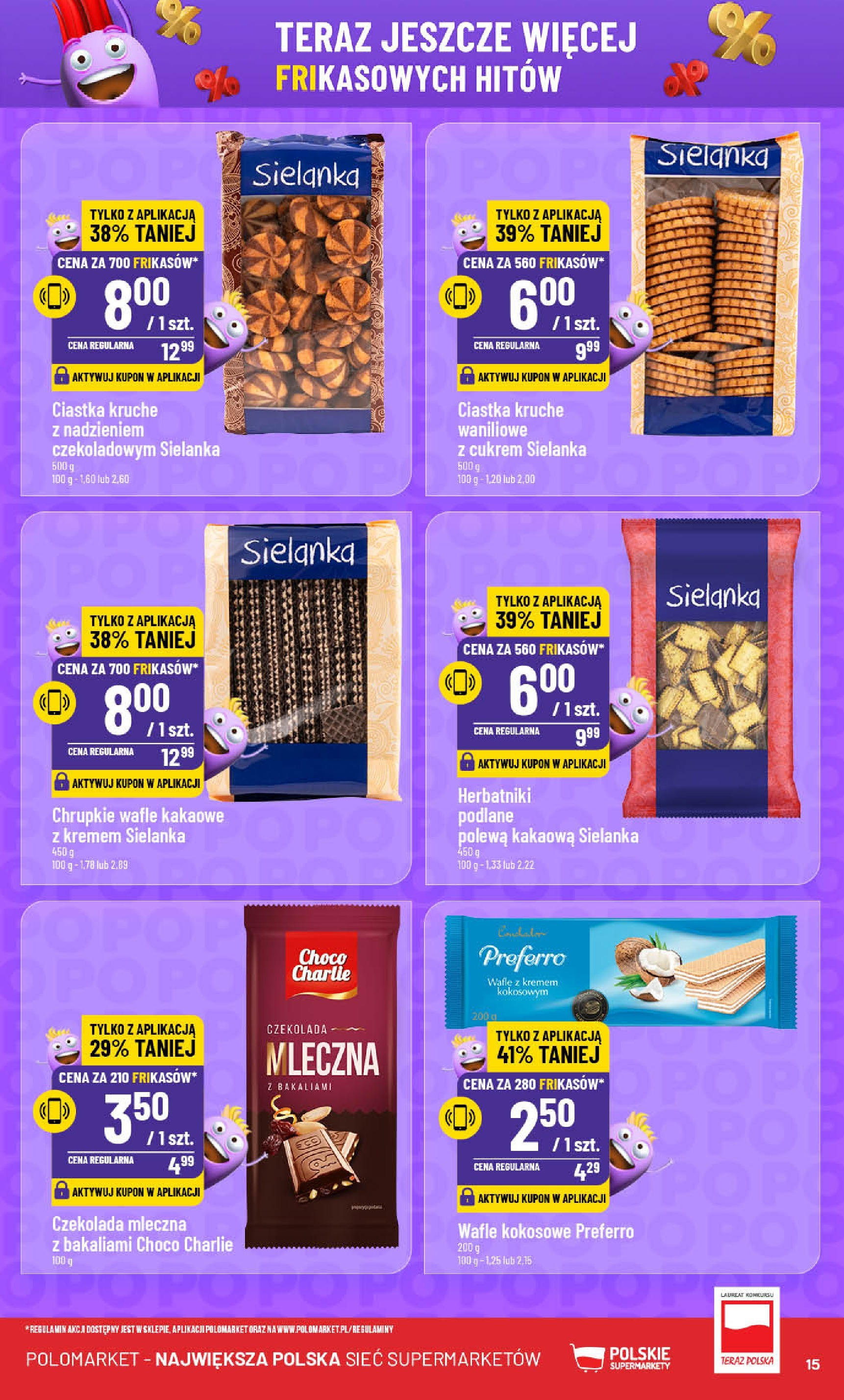 POLOmarket gazetka od jutra (15.01.2025) - Nowa PDF | Strona: 15 | Produkty: Wafle, Ciastka kruche, Herbatniki, Czekolada