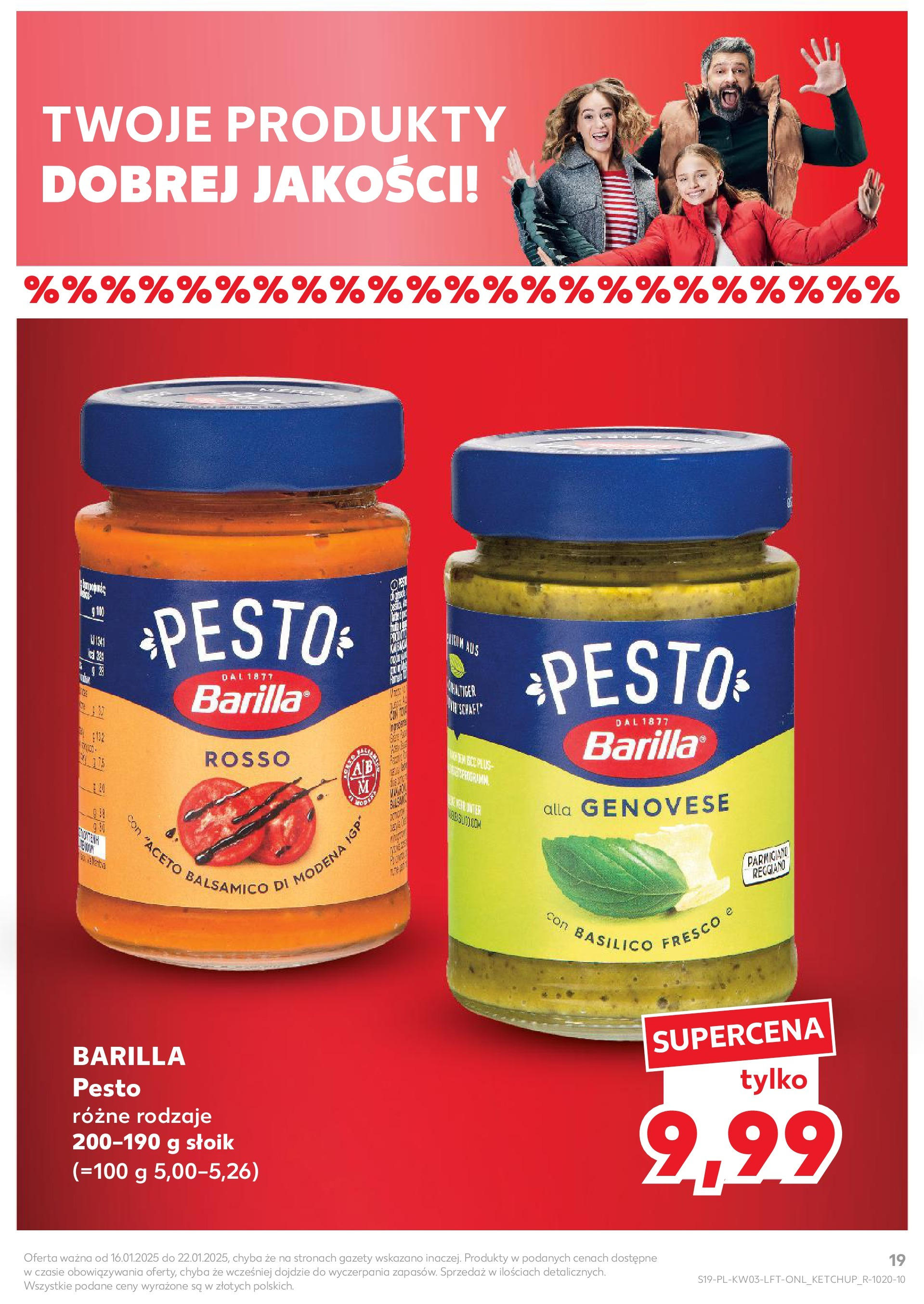 Kaufland gazetka od 16.01.2025 - od jutra PDF | Strona: 19 | Produkty: Pesto, Fresco