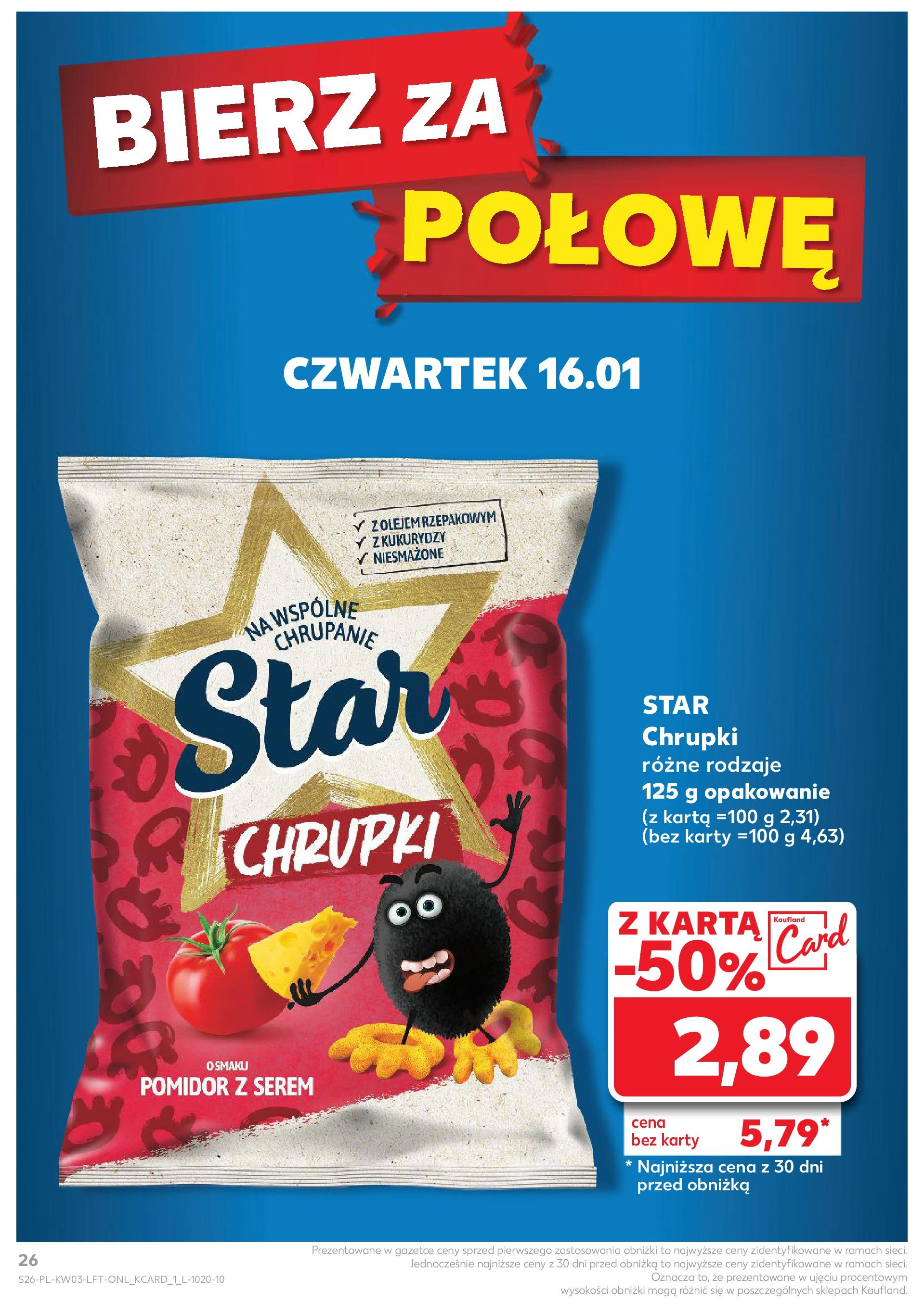 Kaufland gazetka od 16.01.2025 - od jutra PDF | Strona: 26 | Produkty: Karta, Chrupki