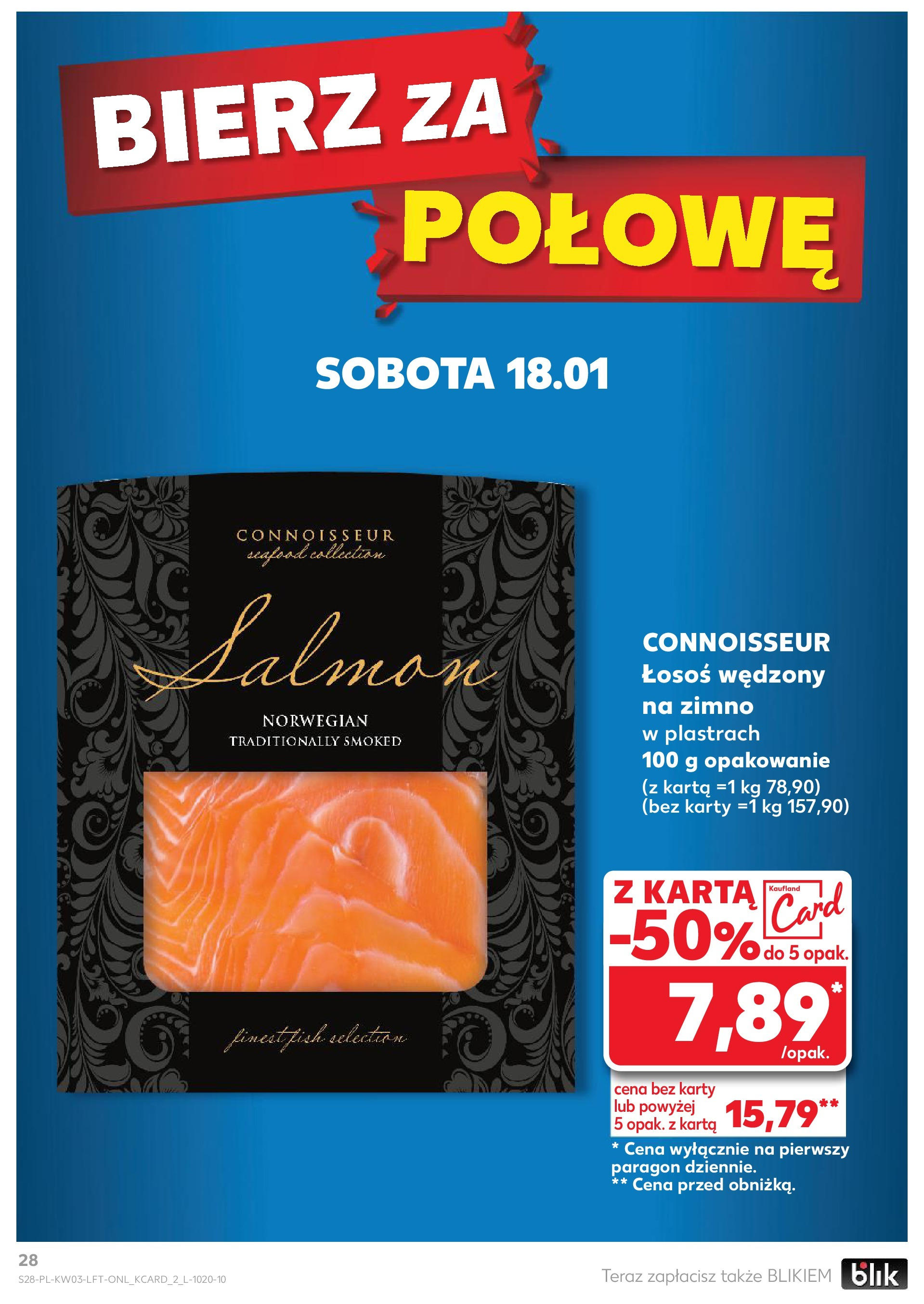 Kaufland gazetka od 16.01.2025 - od jutra PDF | Strona: 28 | Produkty: Karta, Łosoś wędzony, Łosoś