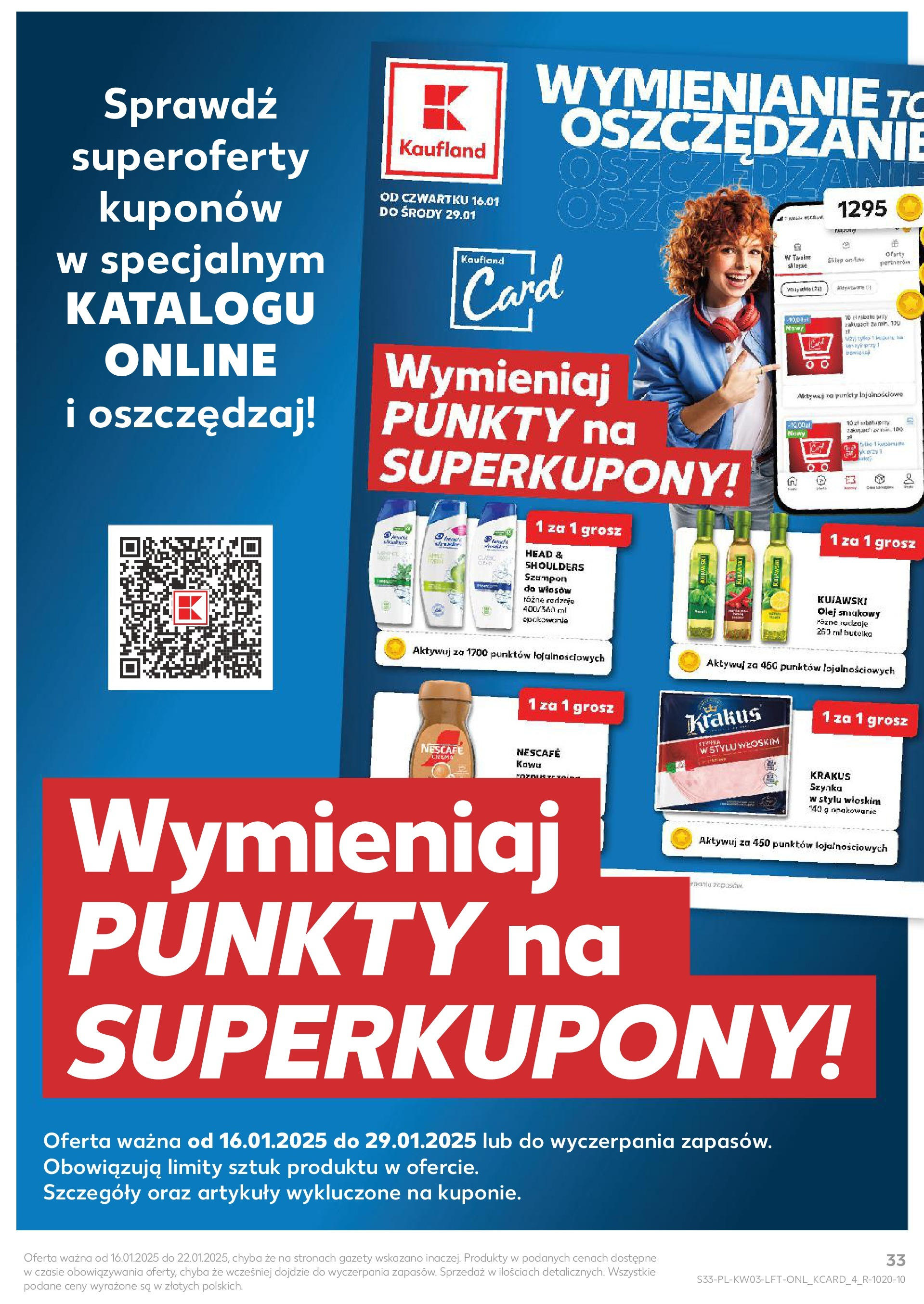 Kaufland gazetka od 16.01.2025 - od jutra PDF | Strona: 33 | Produkty: Nescafe, Szynka, Olej, Szampon