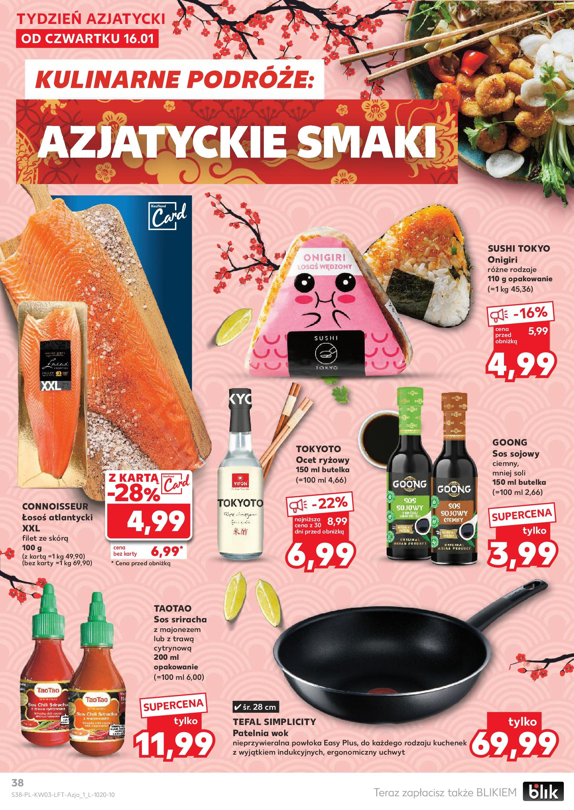 Kaufland gazetka od 16.01.2025 - od jutra PDF | Strona: 38 | Produkty: Łosoś atlantycki, Łosoś, Sushi, Tefal