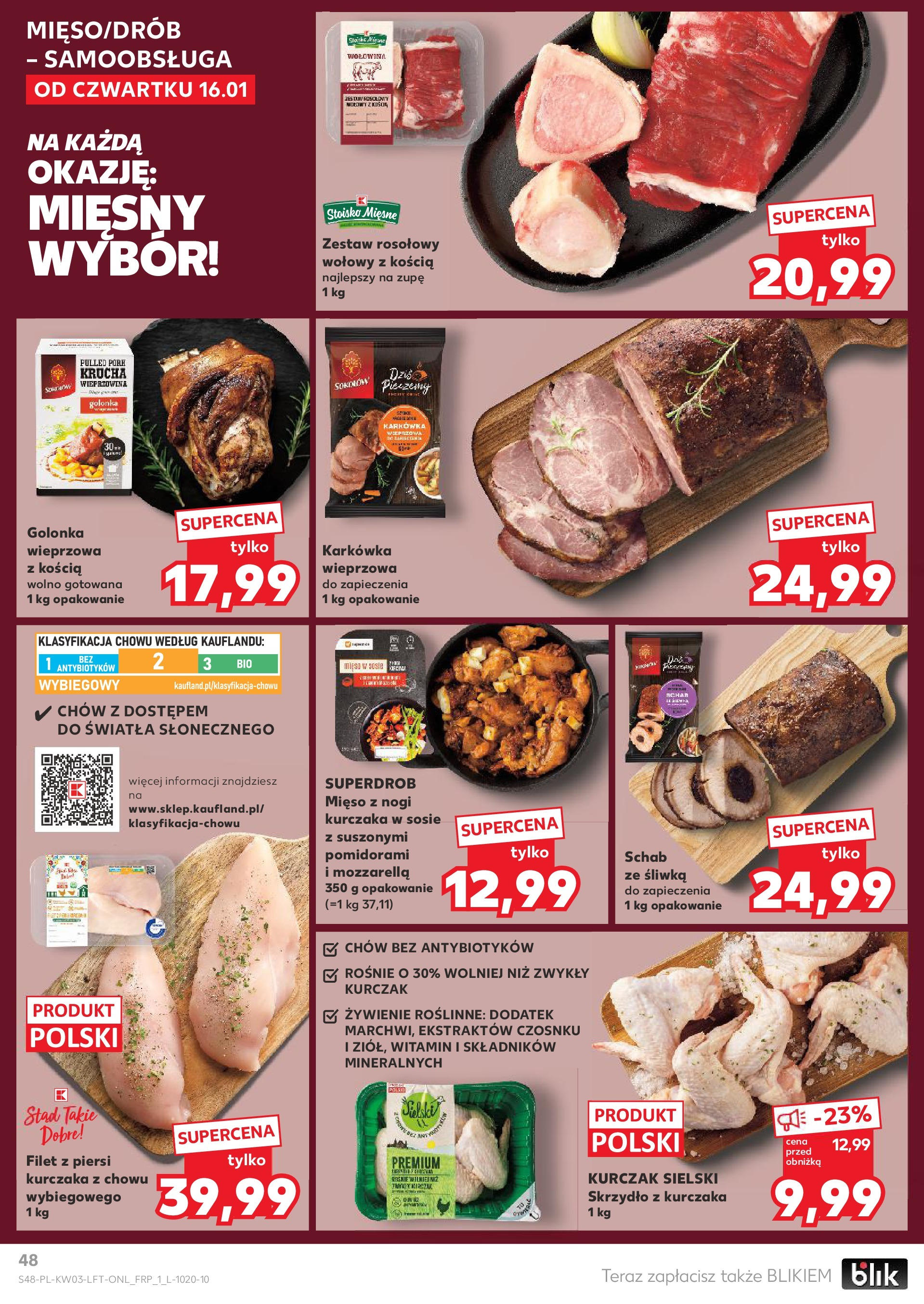 Kaufland gazetka od 16.01.2025 - od jutra PDF | Strona: 48 | Produkty: Karkówka, Kurczak, Piersi, Mięso