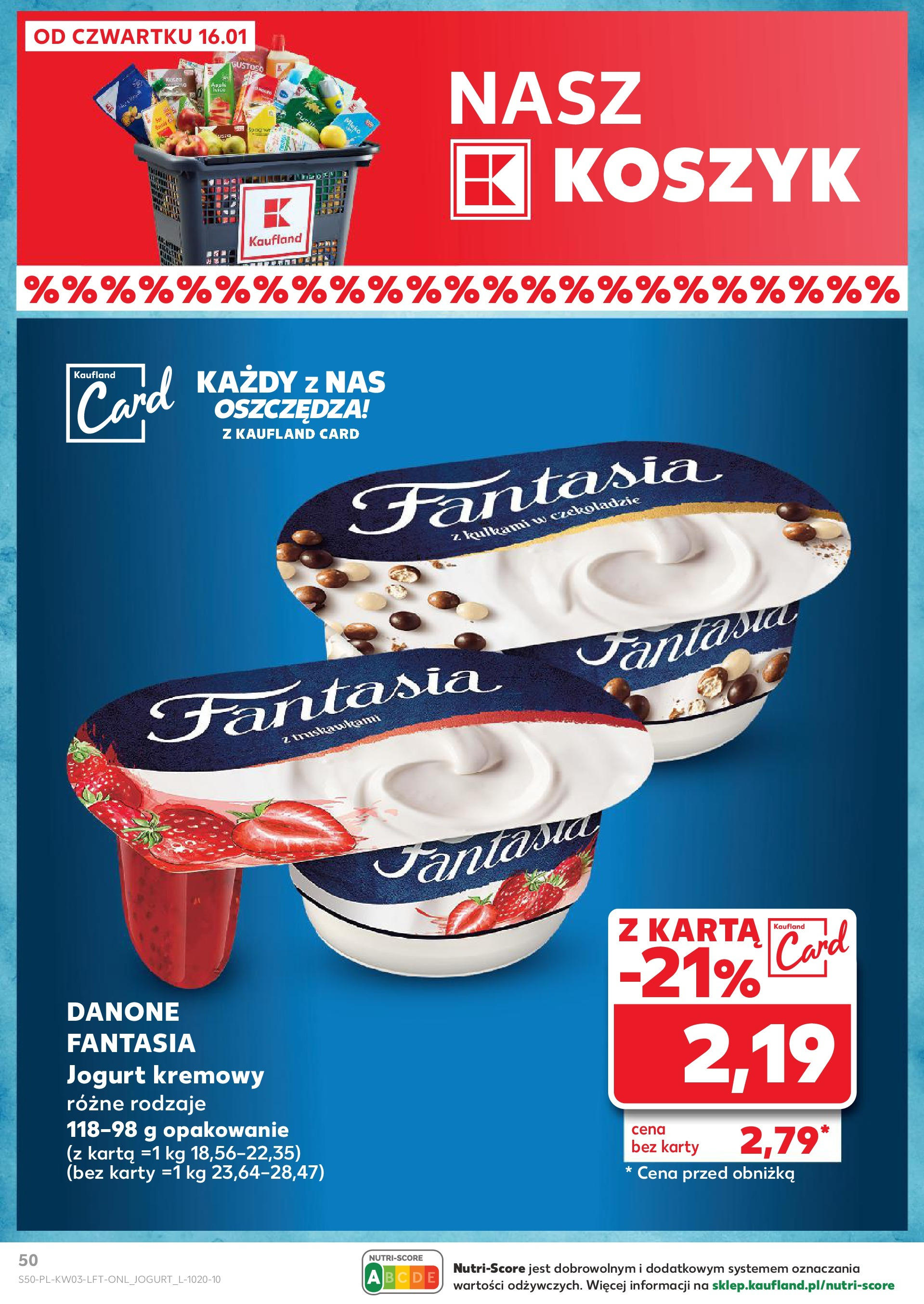 Kaufland gazetka od 16.01.2025 - od jutra PDF | Strona: 50 | Produkty: Karta, Mleko, Jogurt, Jogurt kremowy