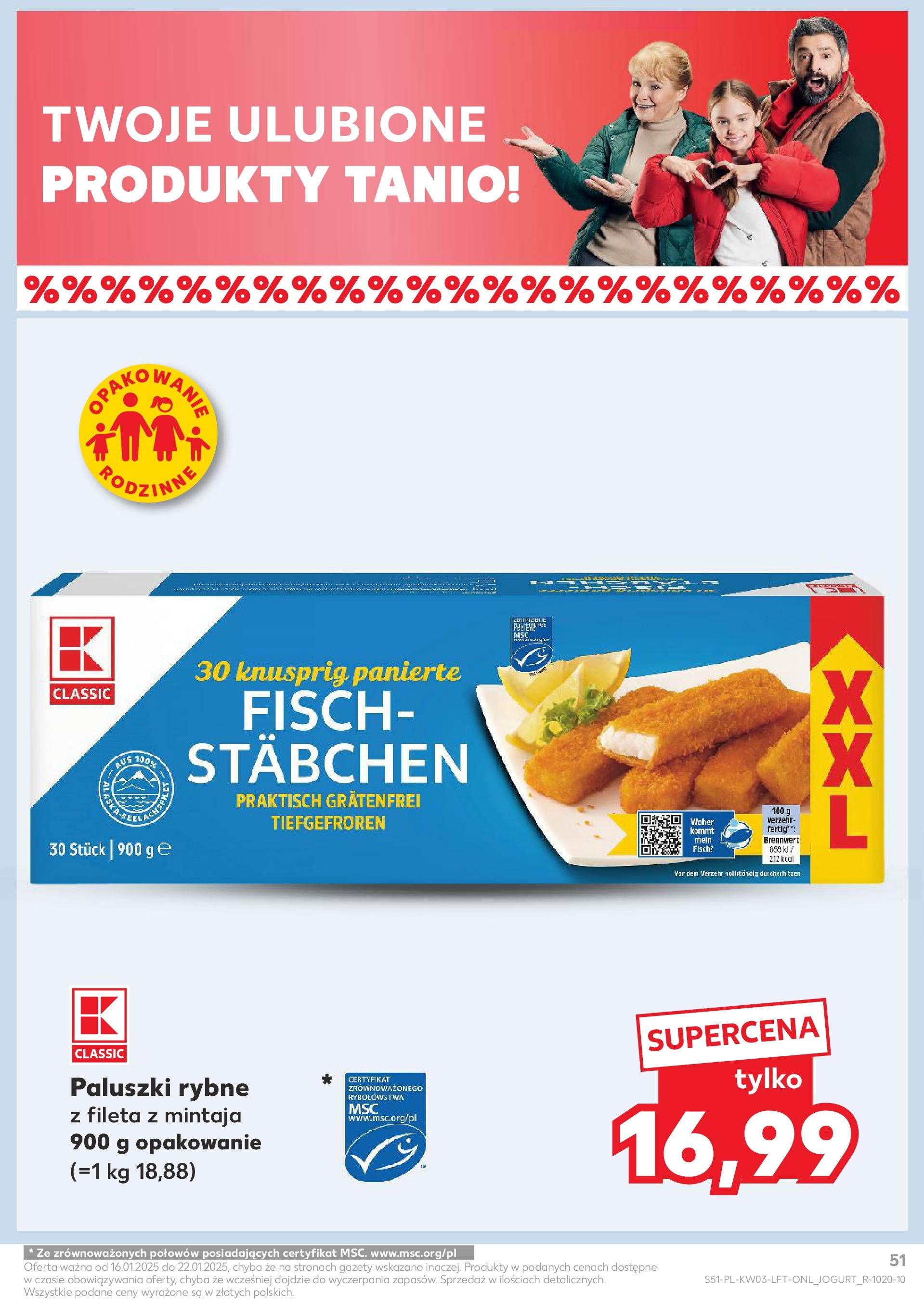 Kaufland gazetka od 16.01.2025 - od jutra PDF | Strona: 51 | Produkty: Paluszki rybne, Paluszki